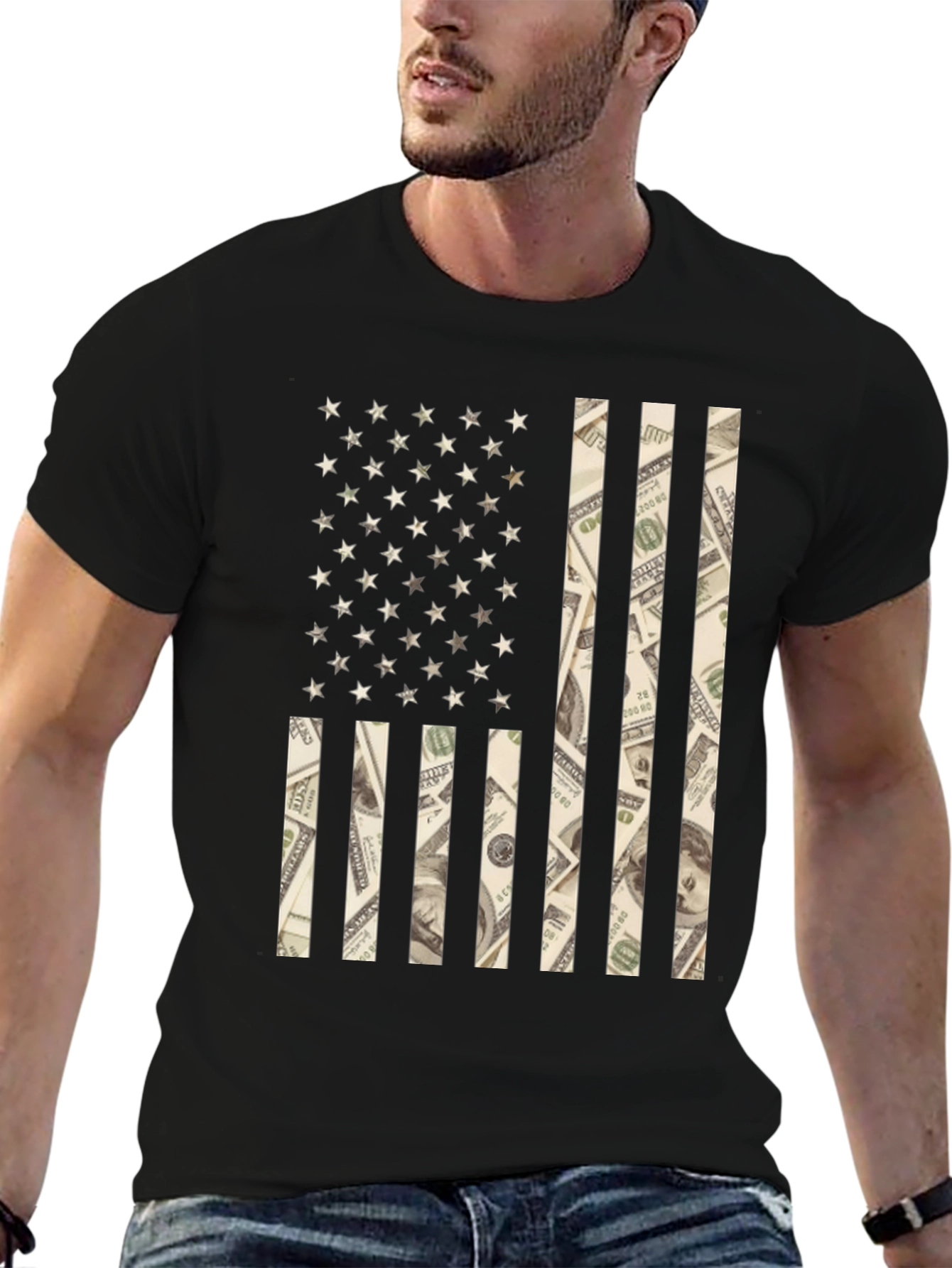 American Flag Money Graphic Tee