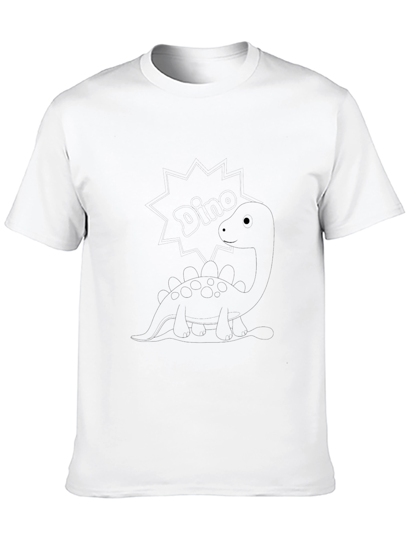 Cute Stegosaurus Black T-Shirt