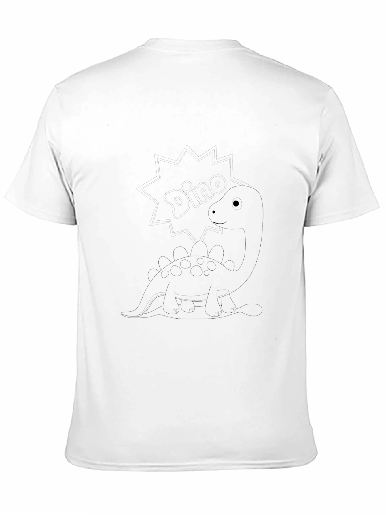 Cute Stegosaurus Black T-Shirt