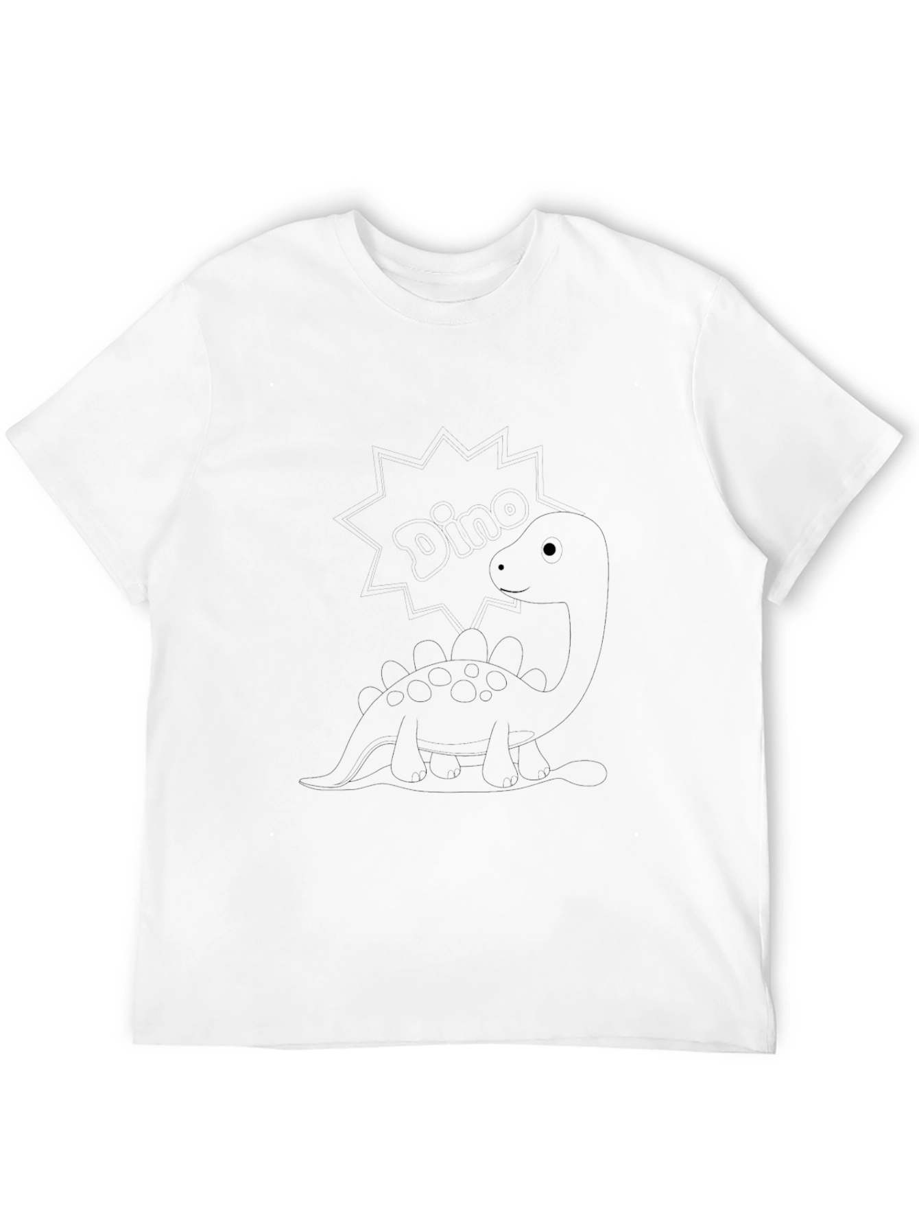 Cute Stegosaurus Black T-Shirt