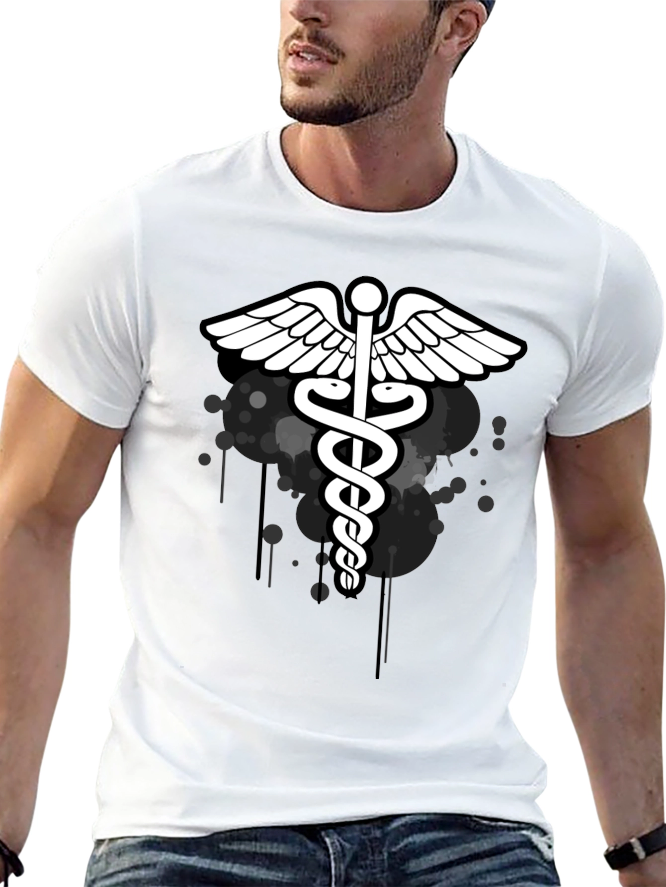 Caduceus Graphic T-Shirt - Medical Symbol Tee