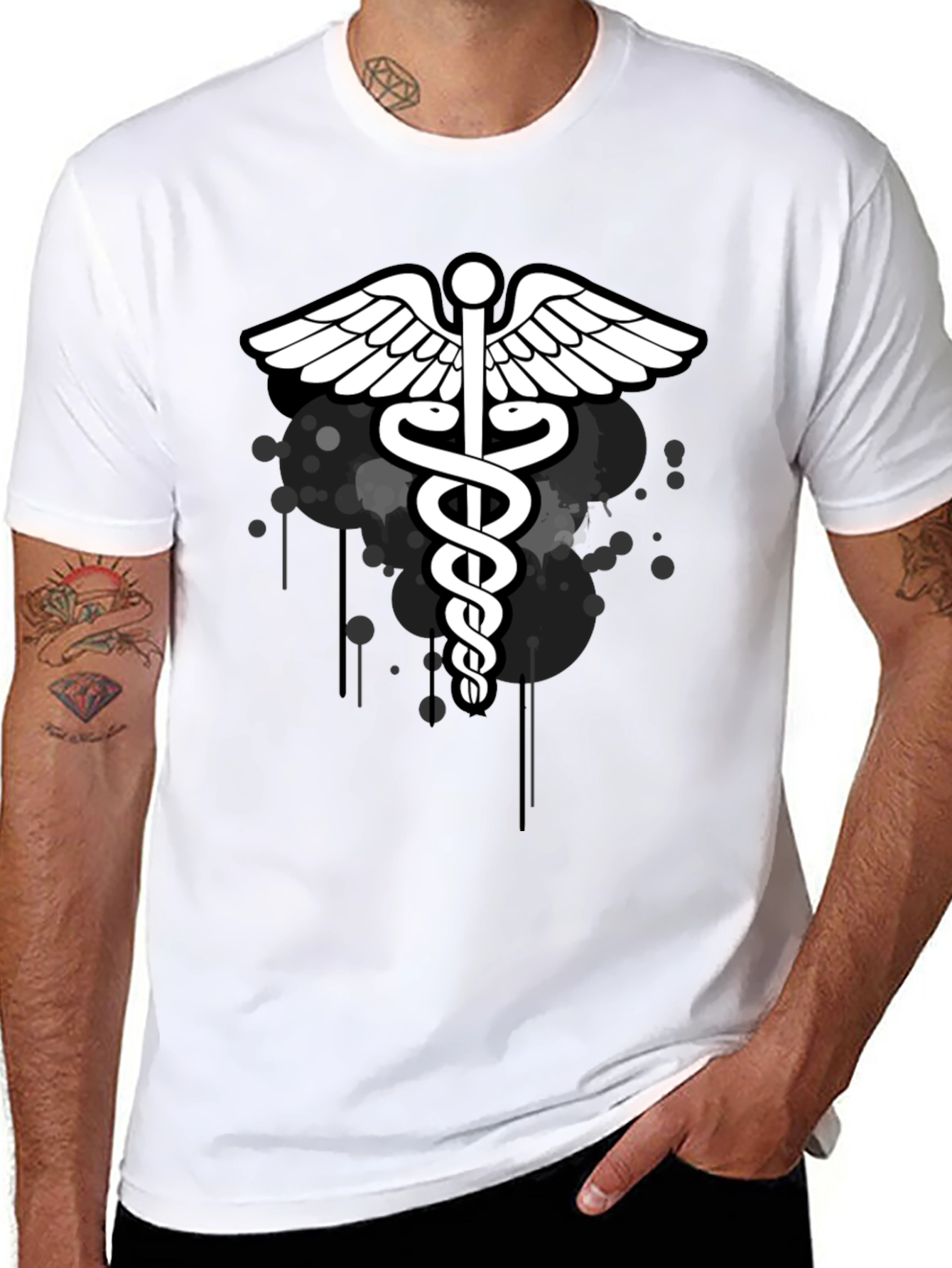 Caduceus Graphic T-Shirt - Medical Symbol Tee