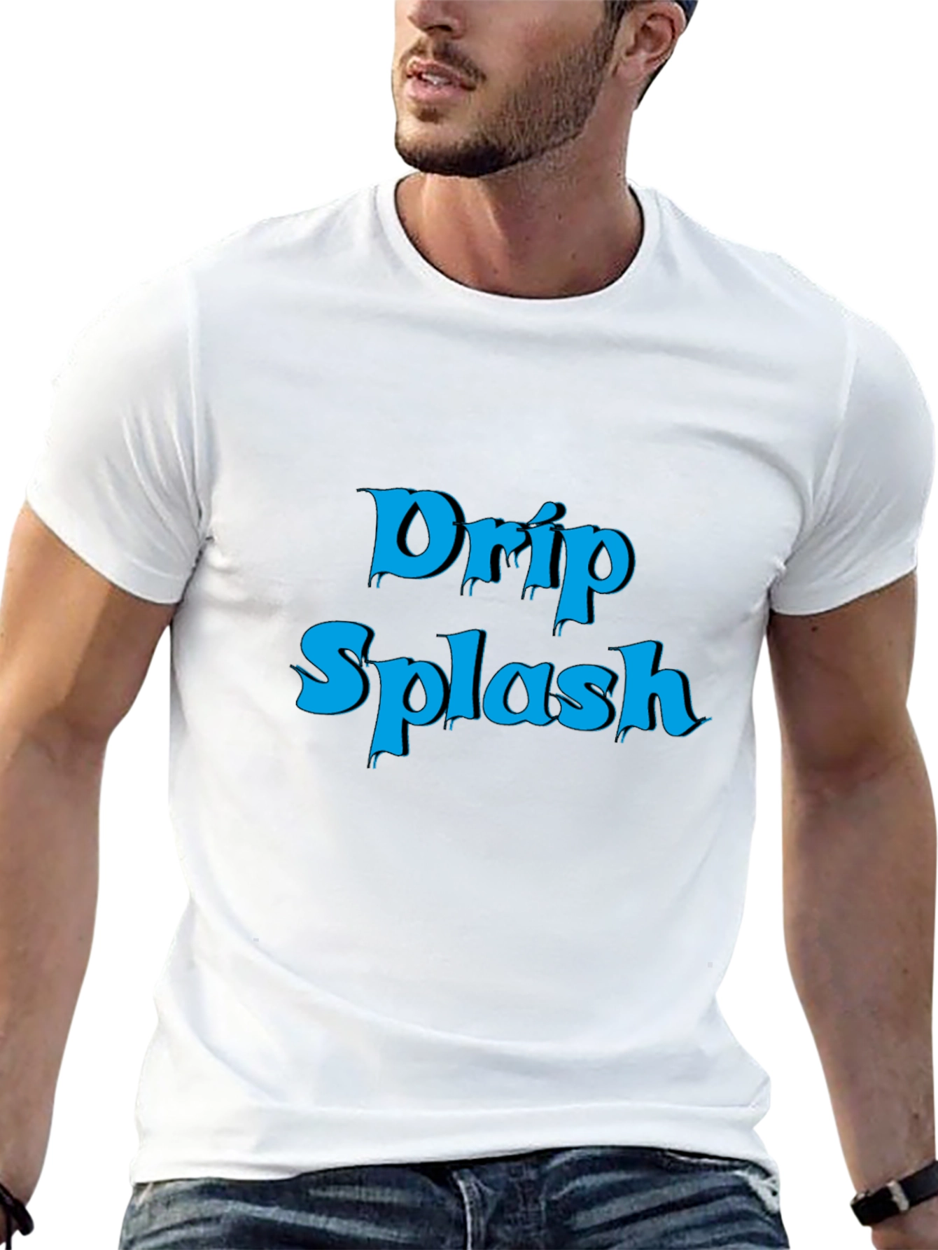 Drip Splash Graphic Tee - Black Casual T-Shirt