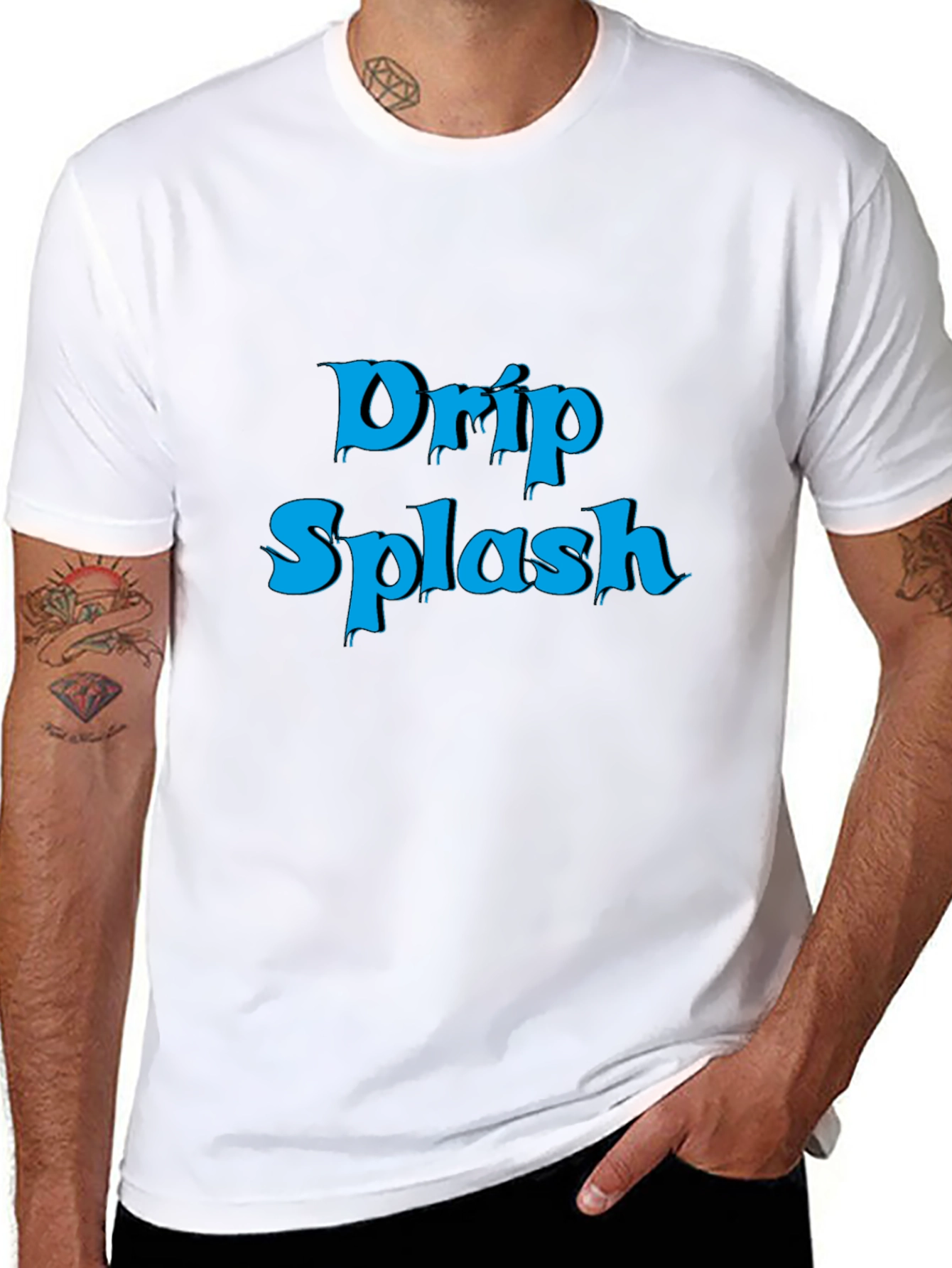 Drip Splash Graphic Tee - Black Casual T-Shirt