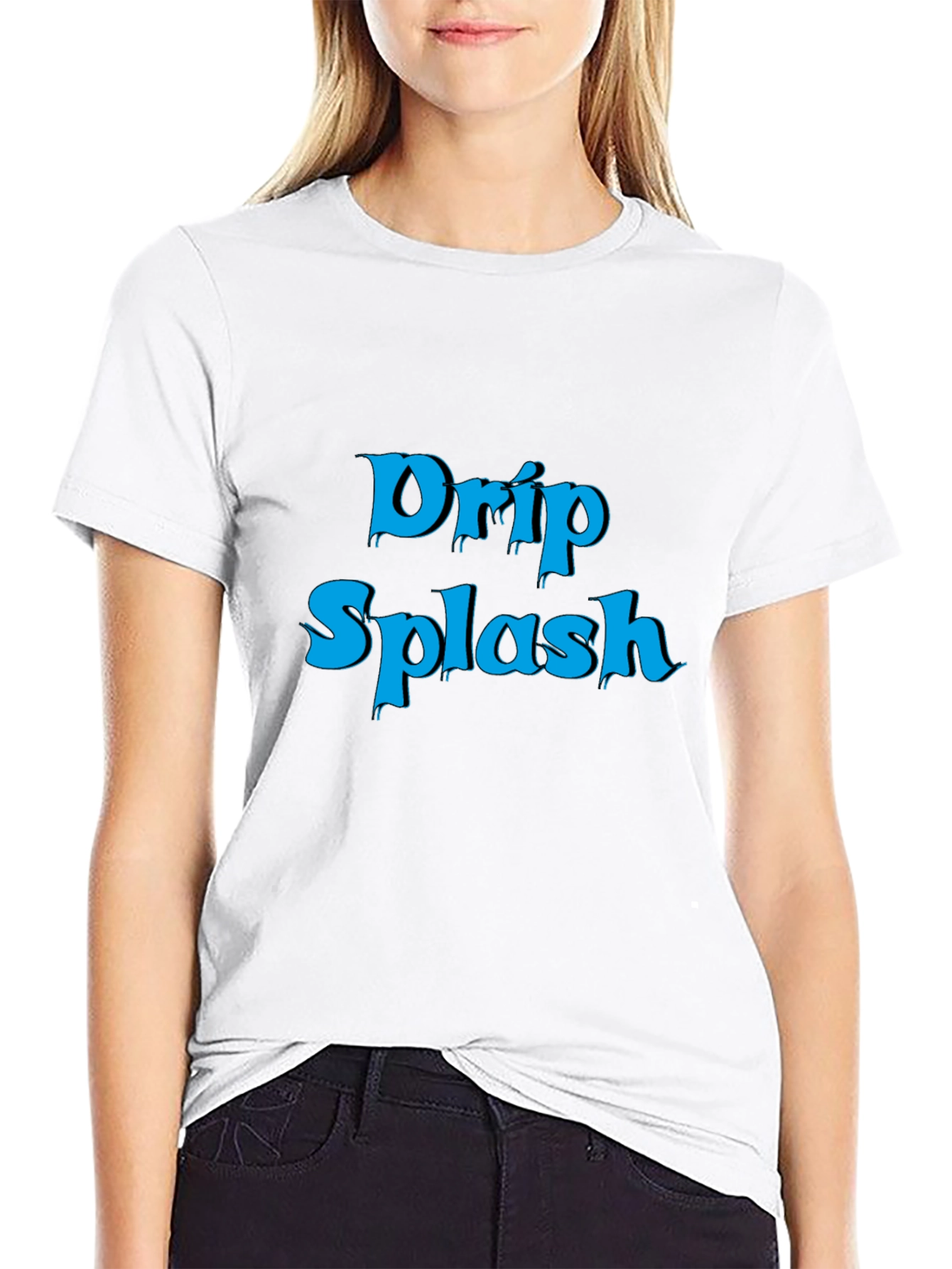 Drip Splash Graphic Tee - Black Casual T-Shirt