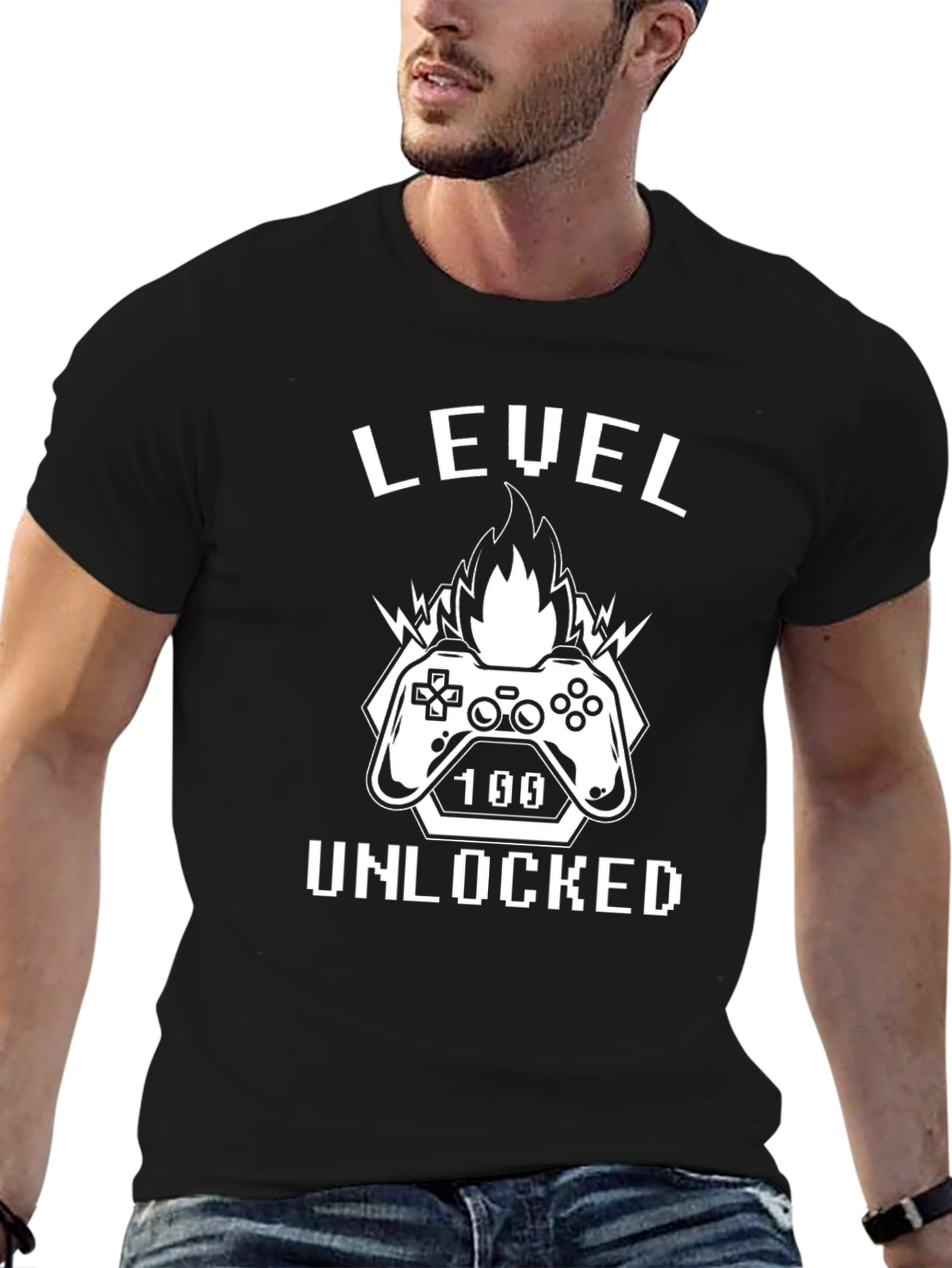 Level 100 Unlocked Black T-Shirt