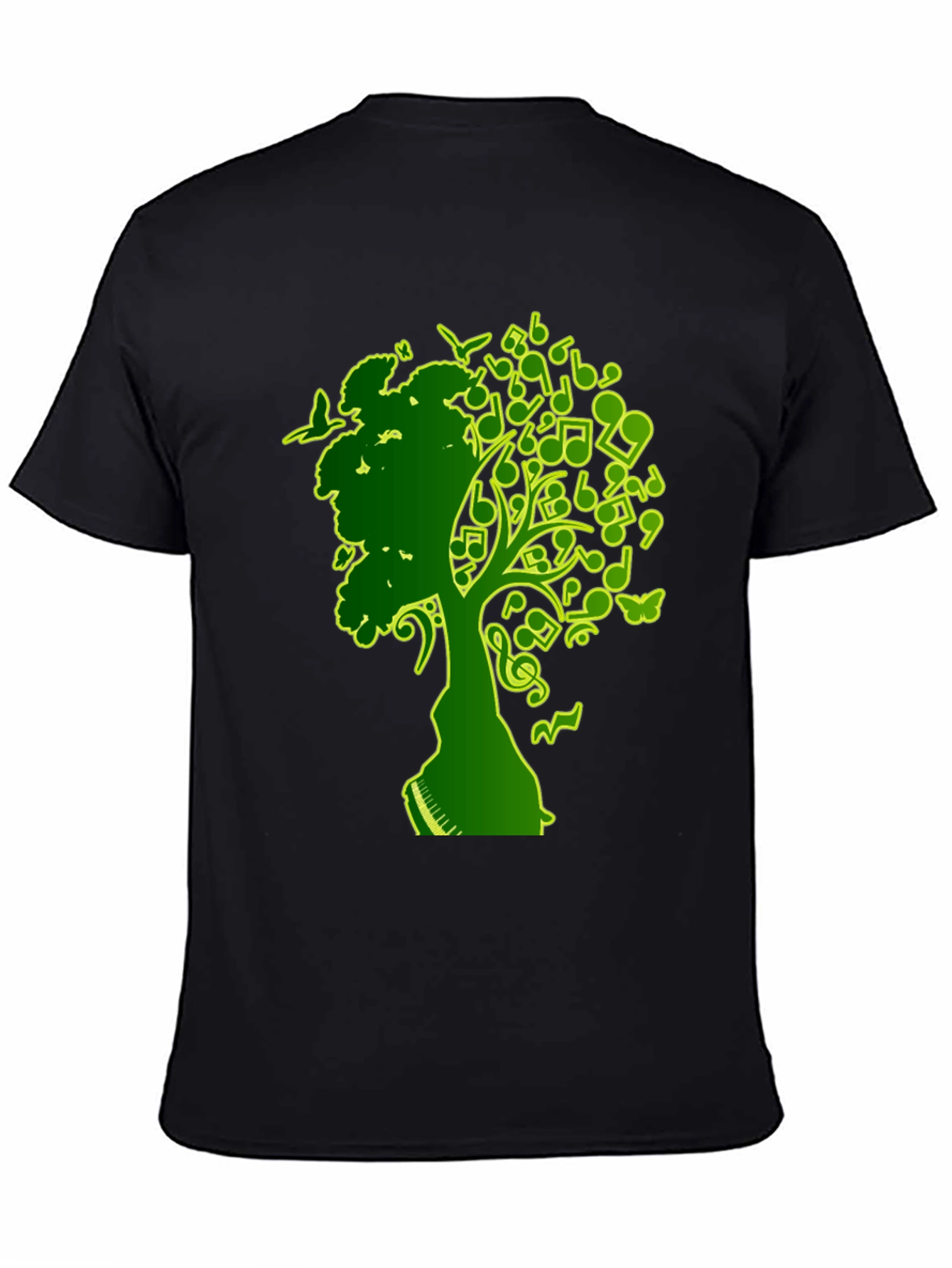 Musical Tree Graphic T-Shirt - Black