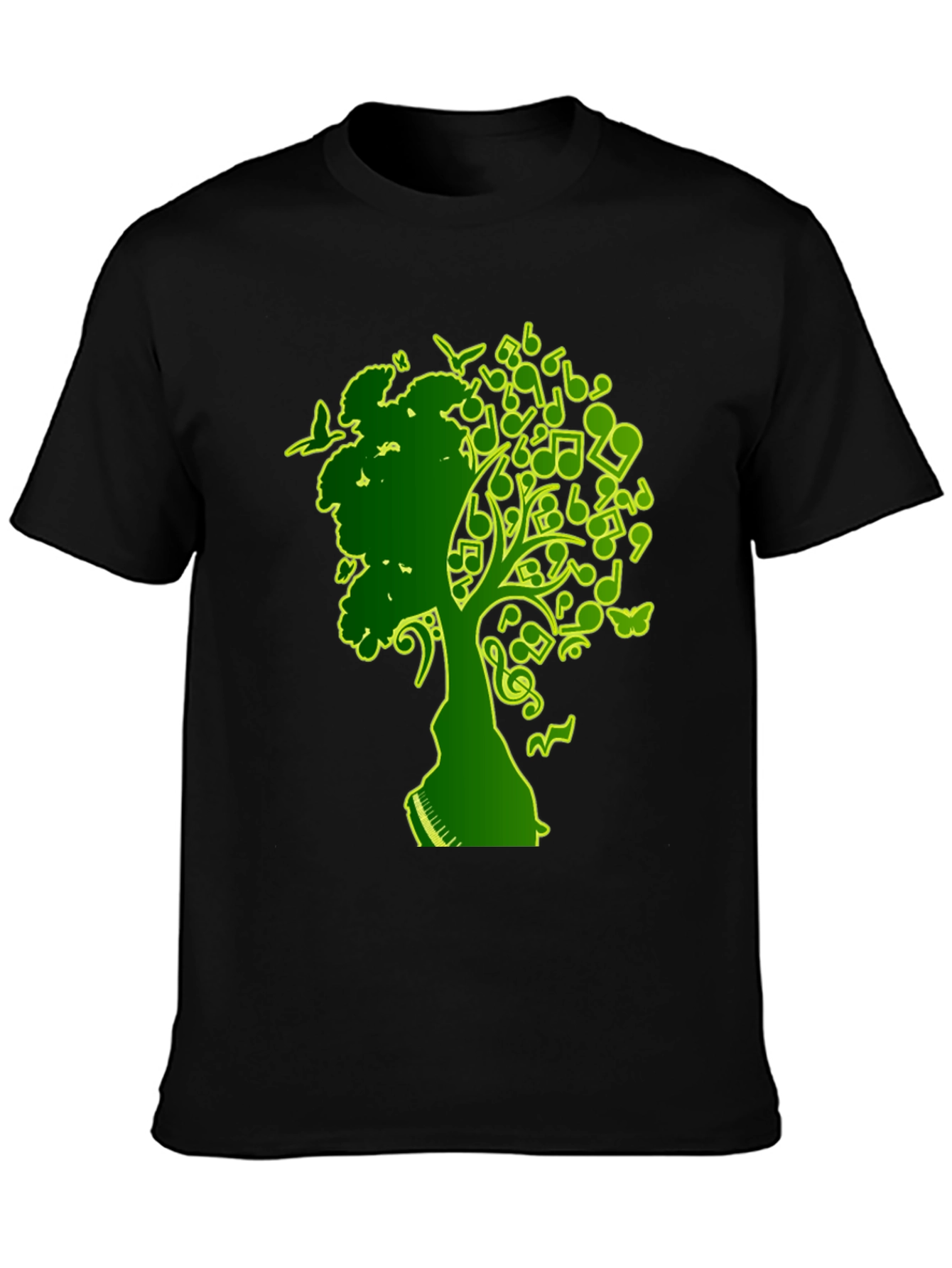 Musical Tree Graphic T-Shirt - Black