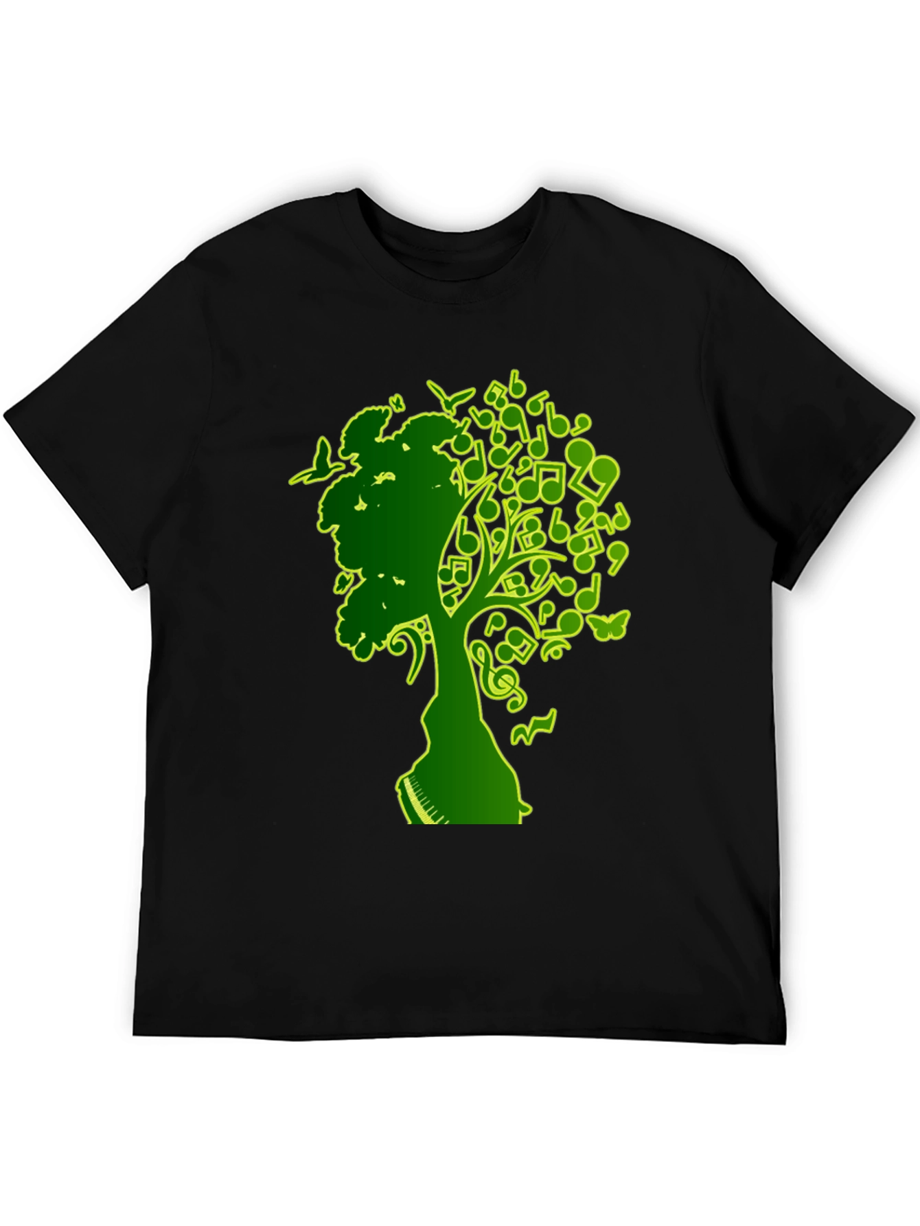 Musical Tree Graphic T-Shirt - Black
