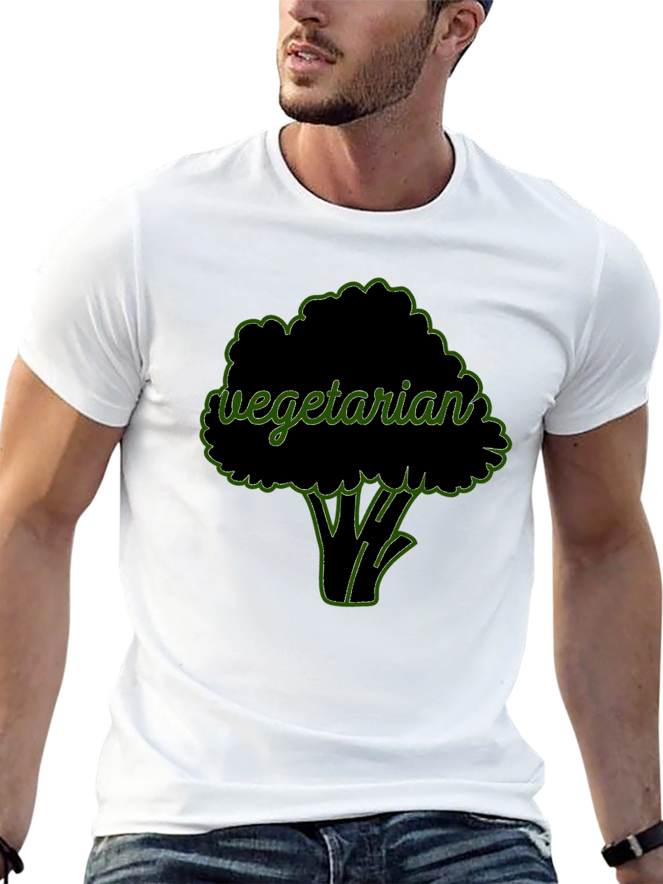 Vegetarian Broccoli Graphic T-Shirt