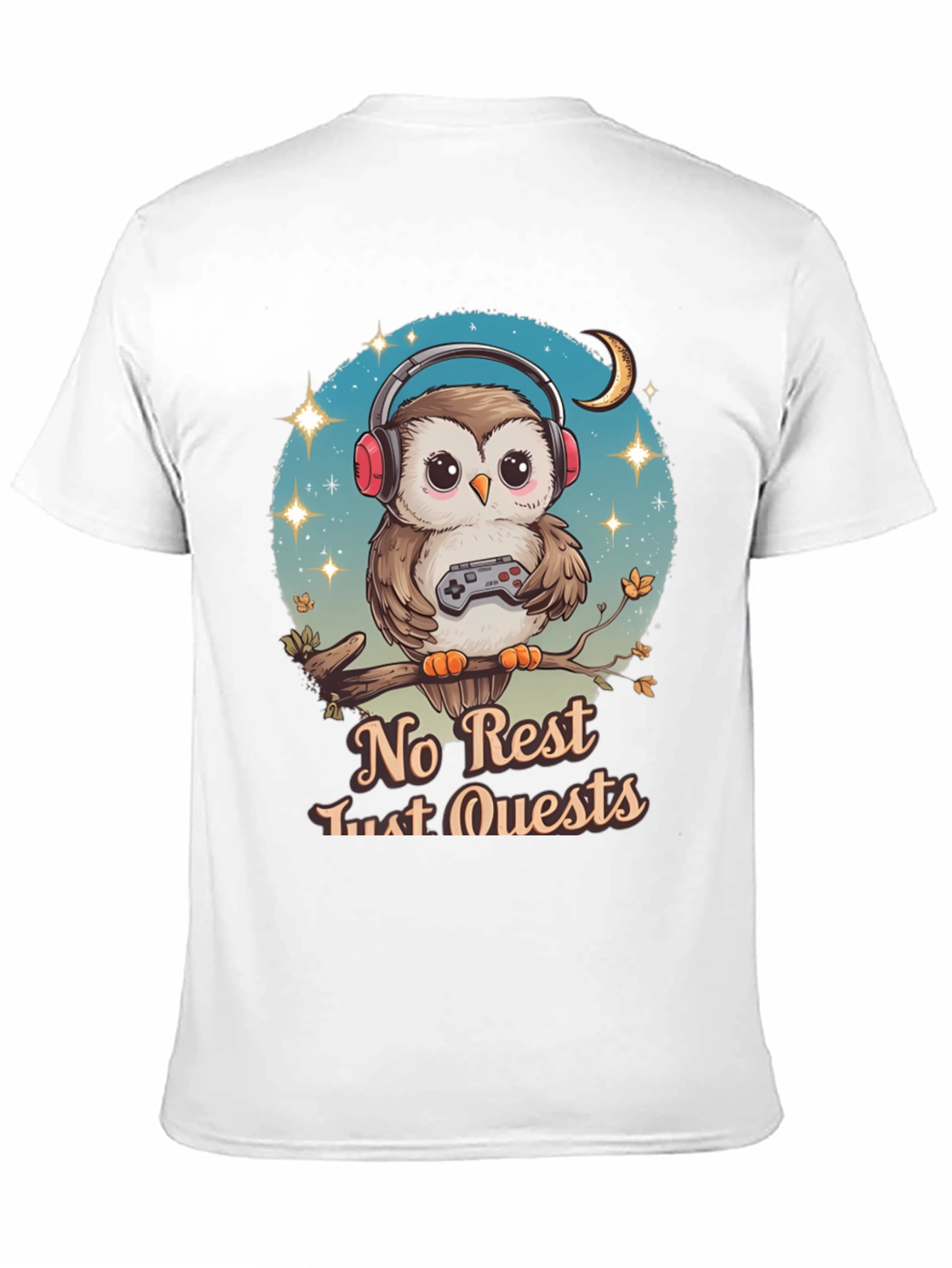Gamer Owl T-Shirt - No Rest Just Quests