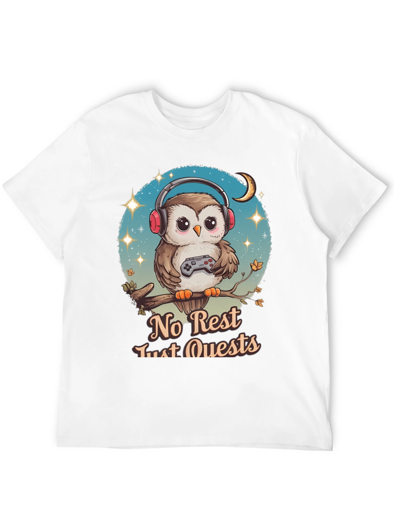Gamer Owl T-Shirt - No Rest Just Quests