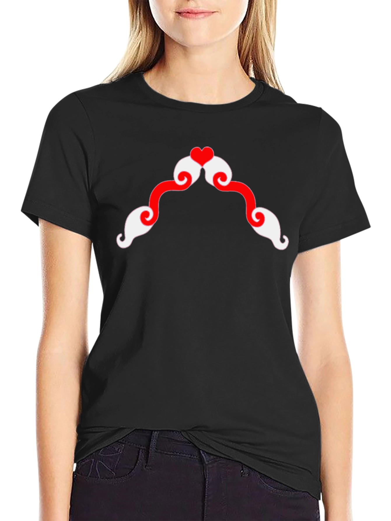 Heart Mustache Graphic Tee