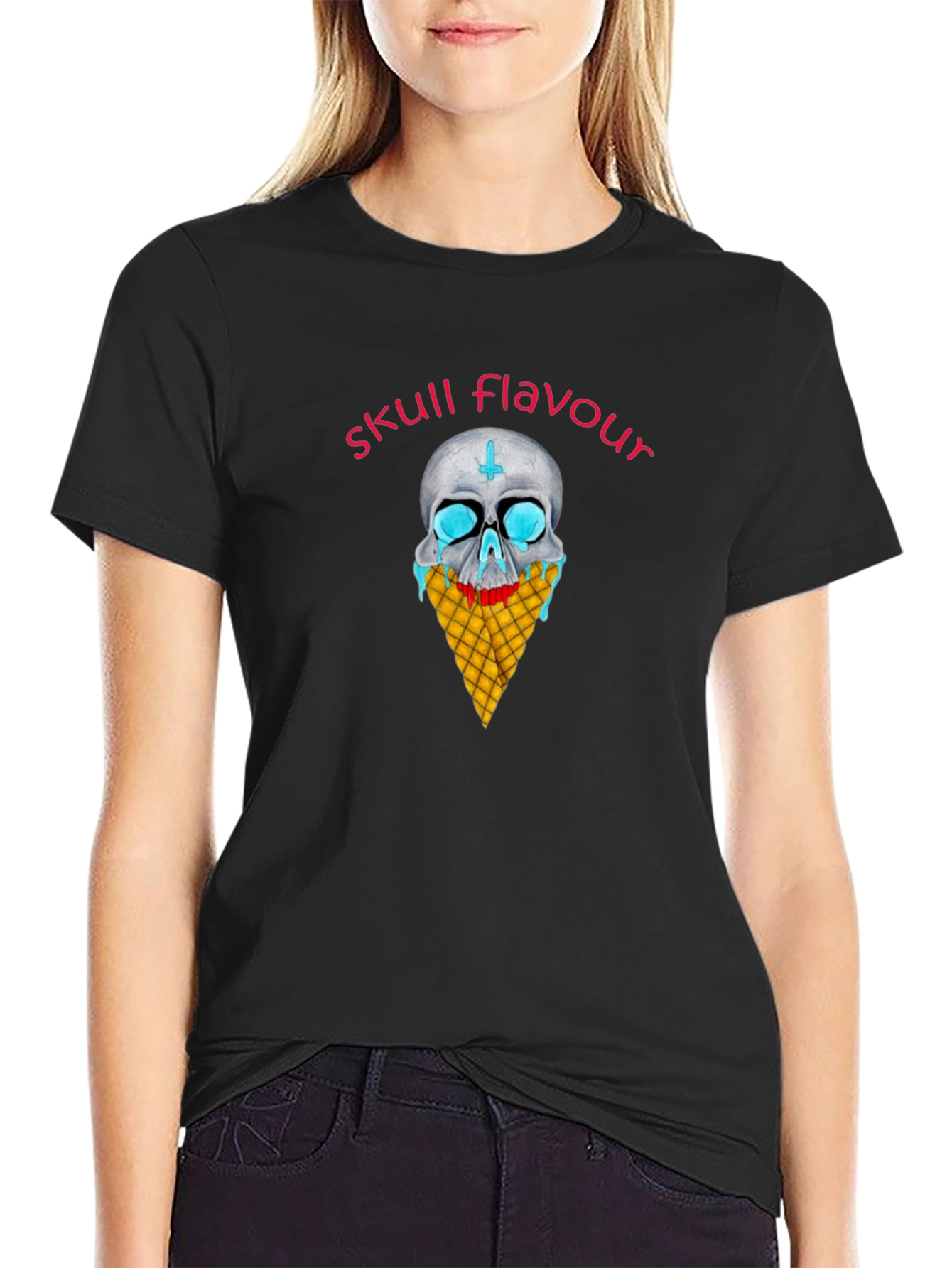 Skull Flavour Graphic Tee - Black