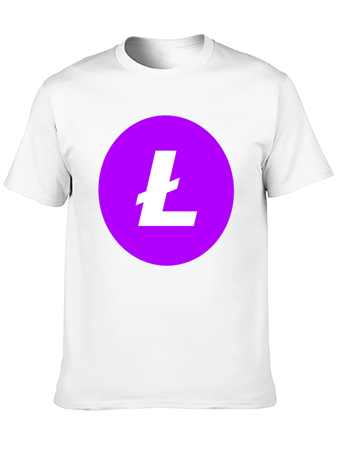 Litecoin Crypto T-Shirt - Round Purple Logo Black Tee