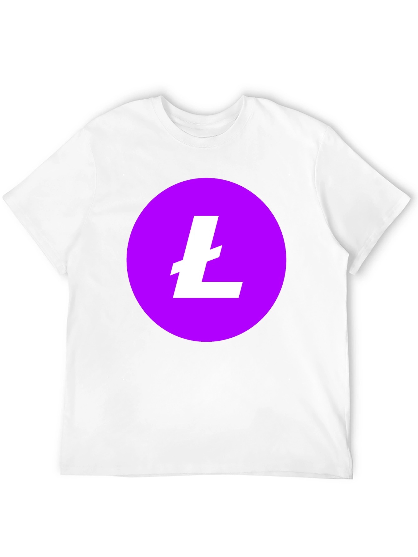 Litecoin Crypto T-Shirt - Round Purple Logo Black Tee