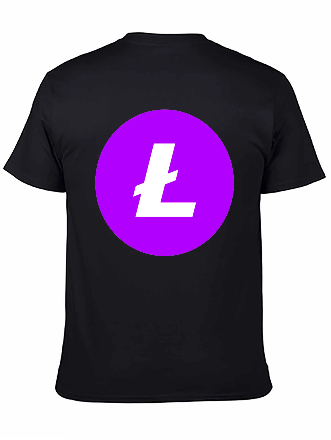 Litecoin Crypto T-Shirt - Round Purple Logo Black Tee
