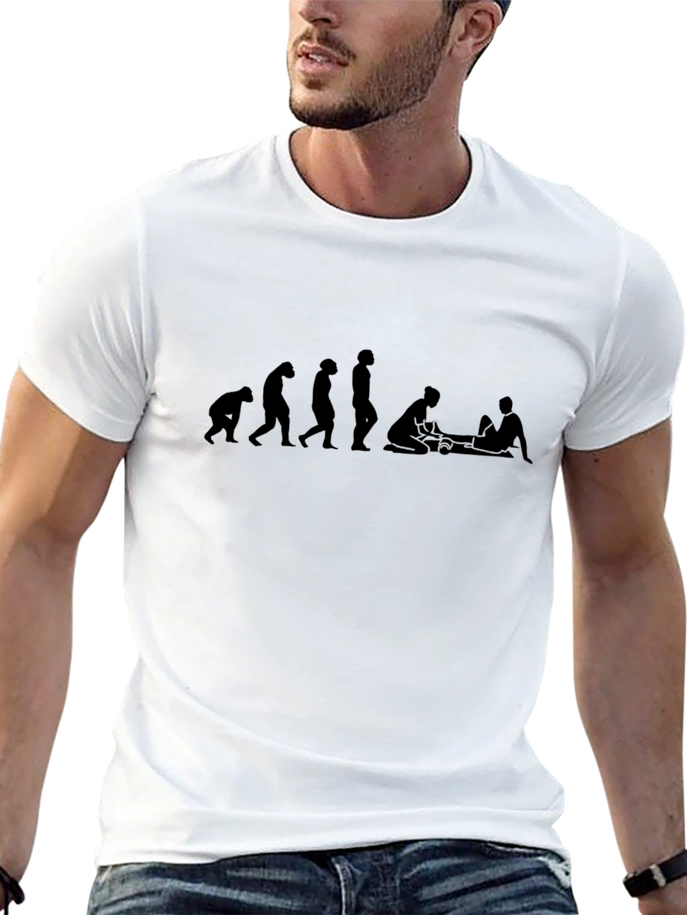 Evolution of Massage Black T-Shirt