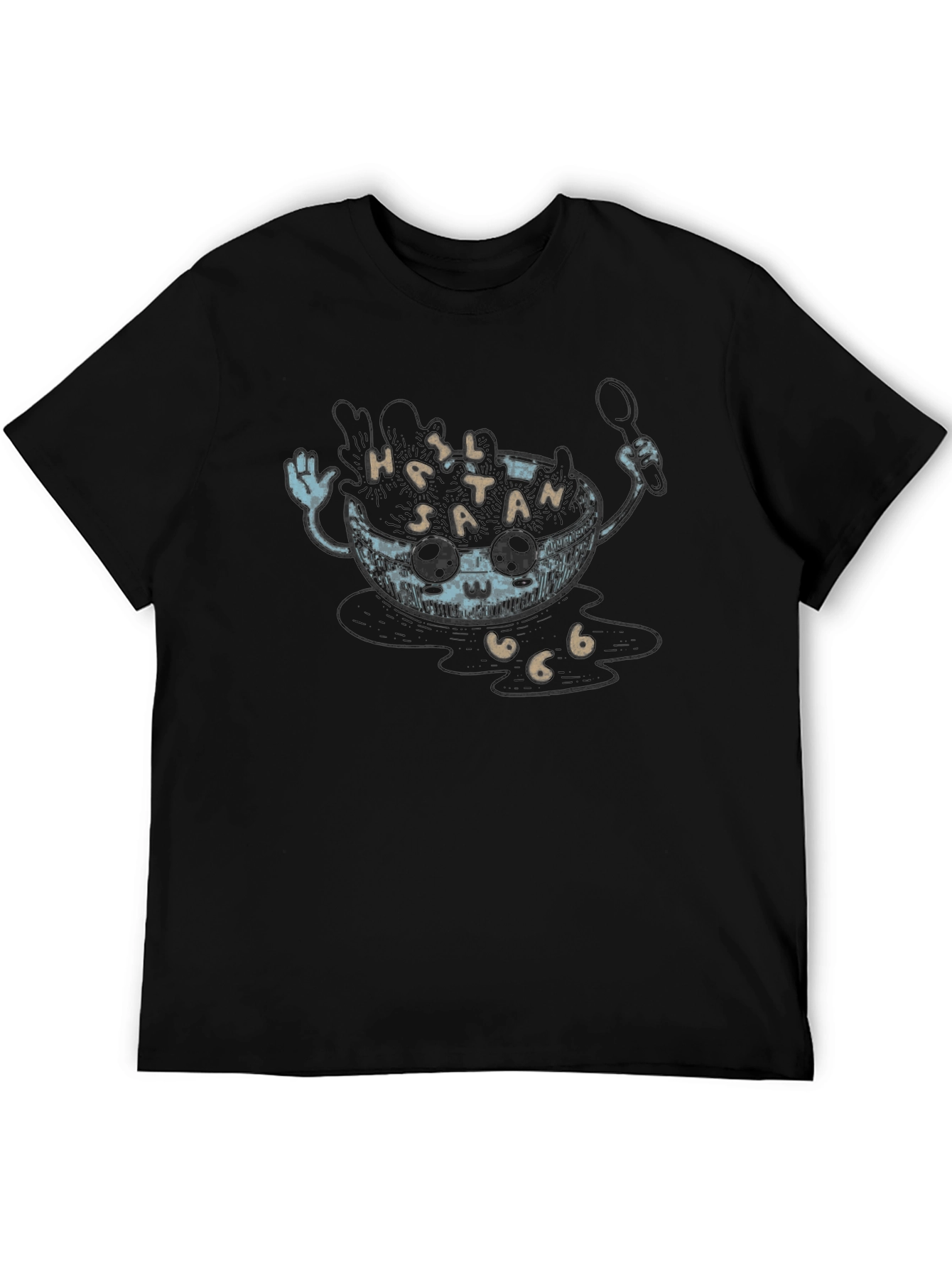 Hail Satan Cereal T-Shirt - Black Graphic Tee