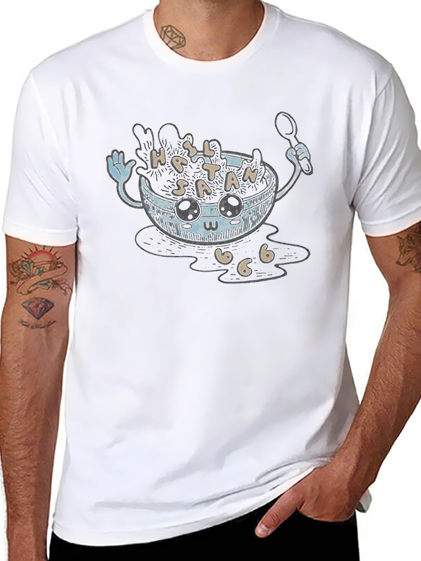 Hail Satan Cereal T-Shirt - Black Graphic Tee