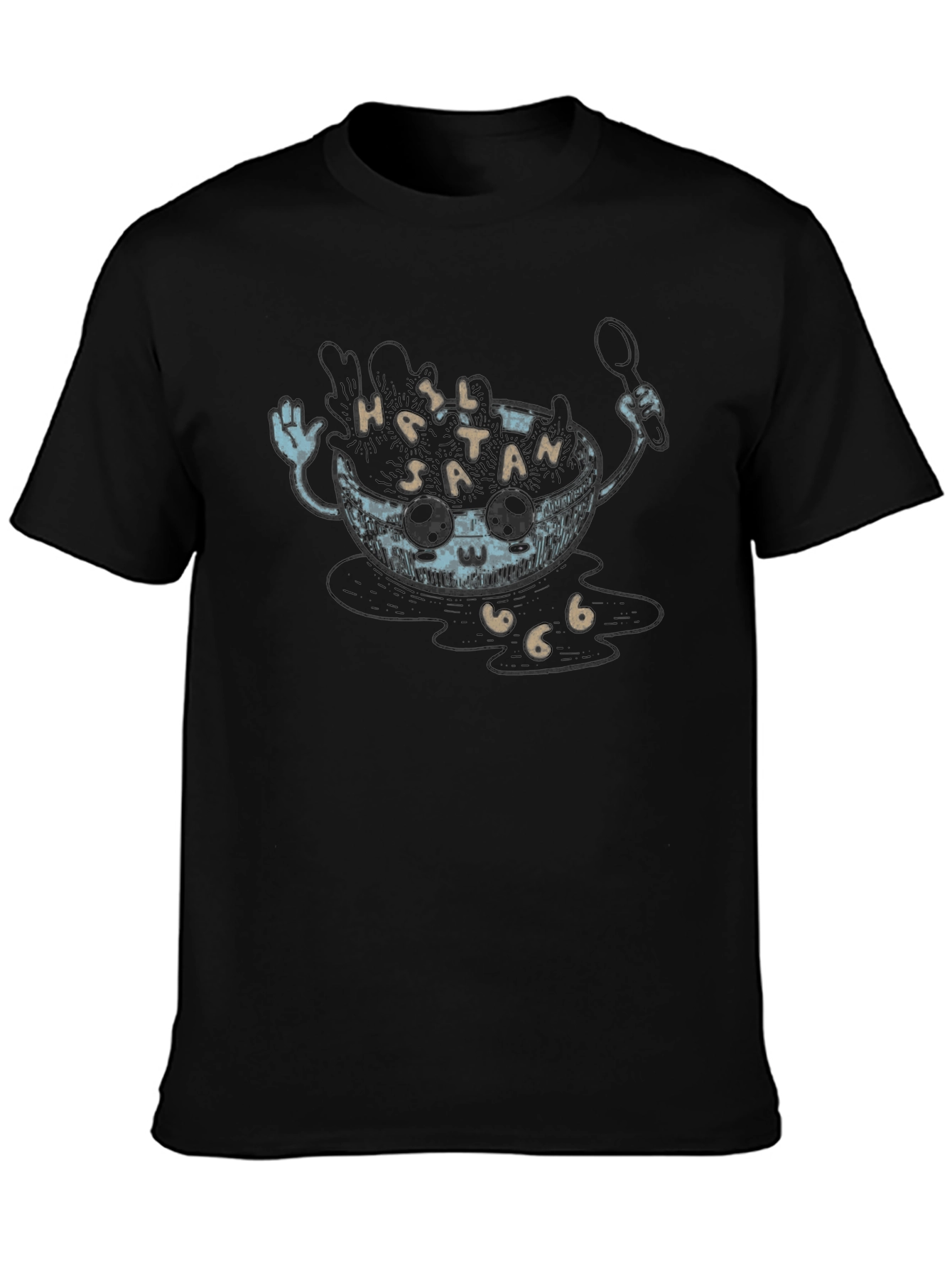 Hail Satan Cereal T-Shirt - Black Graphic Tee