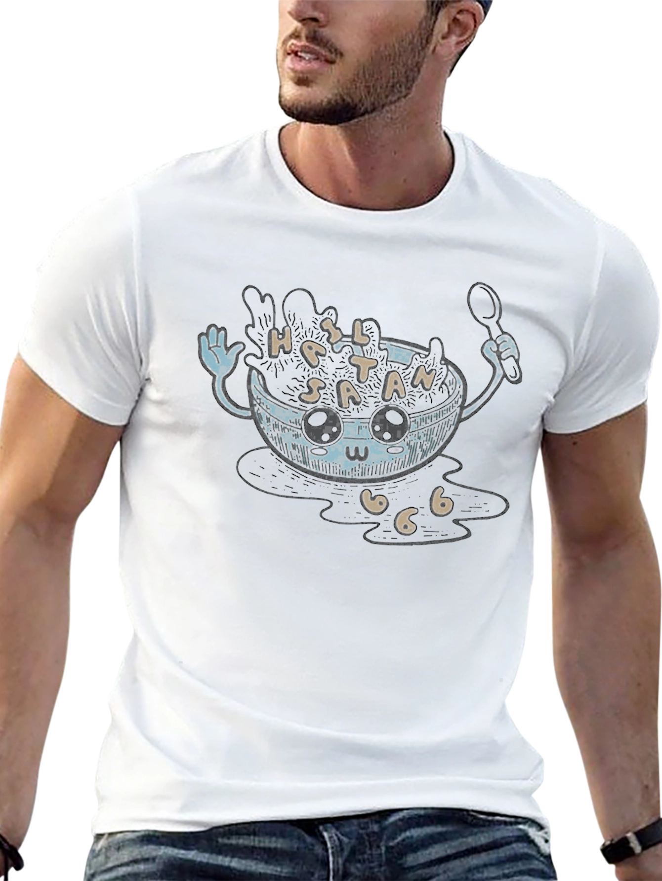Hail Satan Cereal T-Shirt - Black Graphic Tee