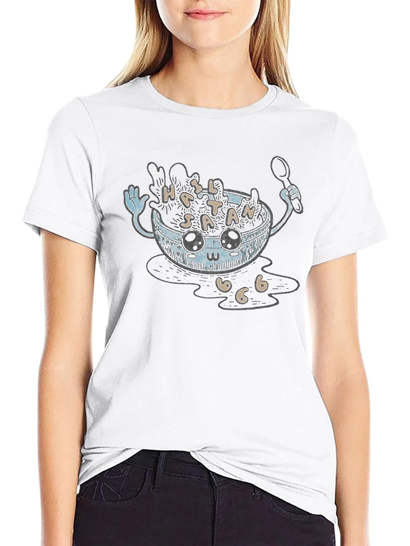 Hail Satan Cereal T-Shirt - Black Graphic Tee