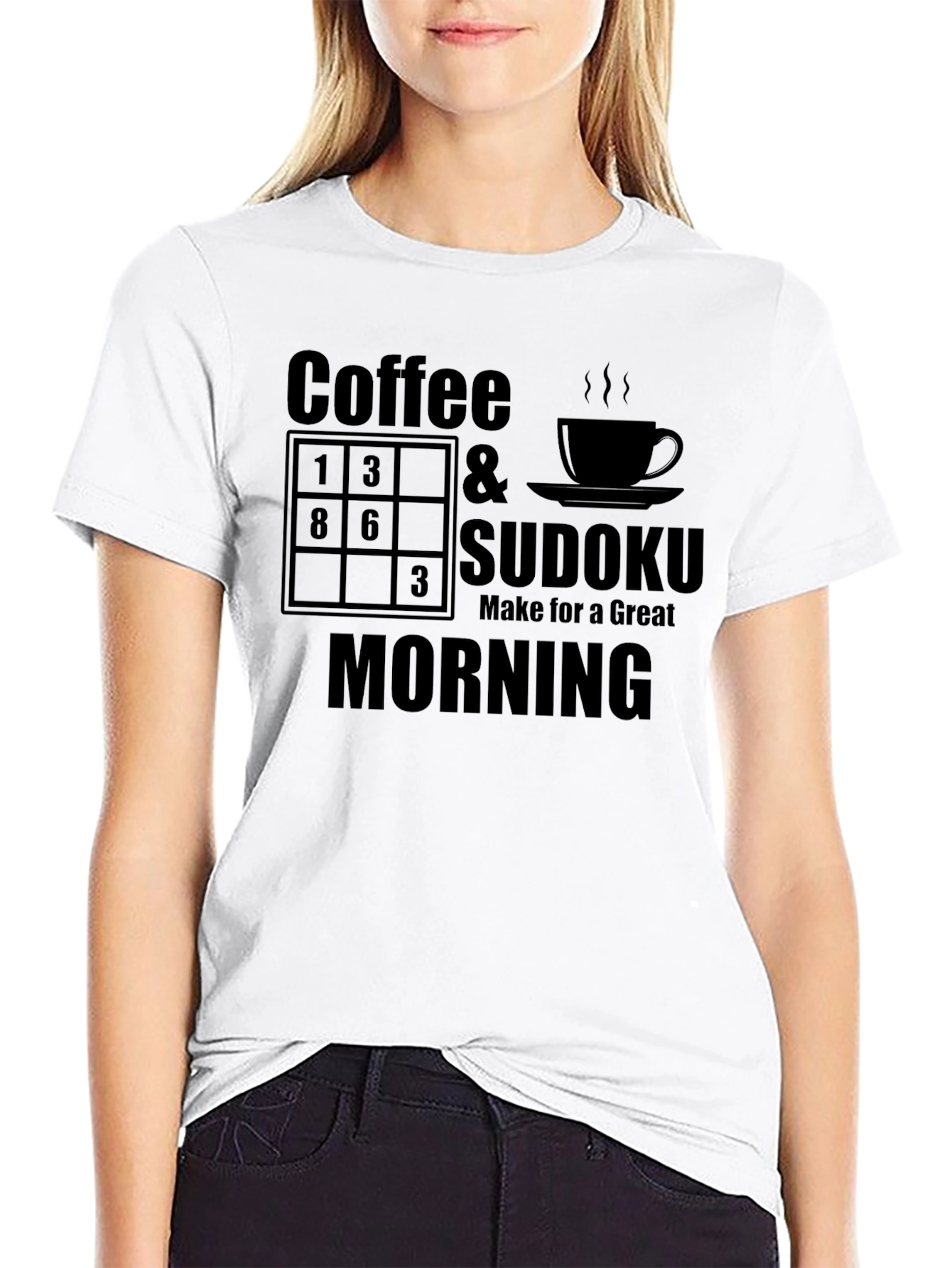 Coffee & Sudoku Morning Graphic Tee