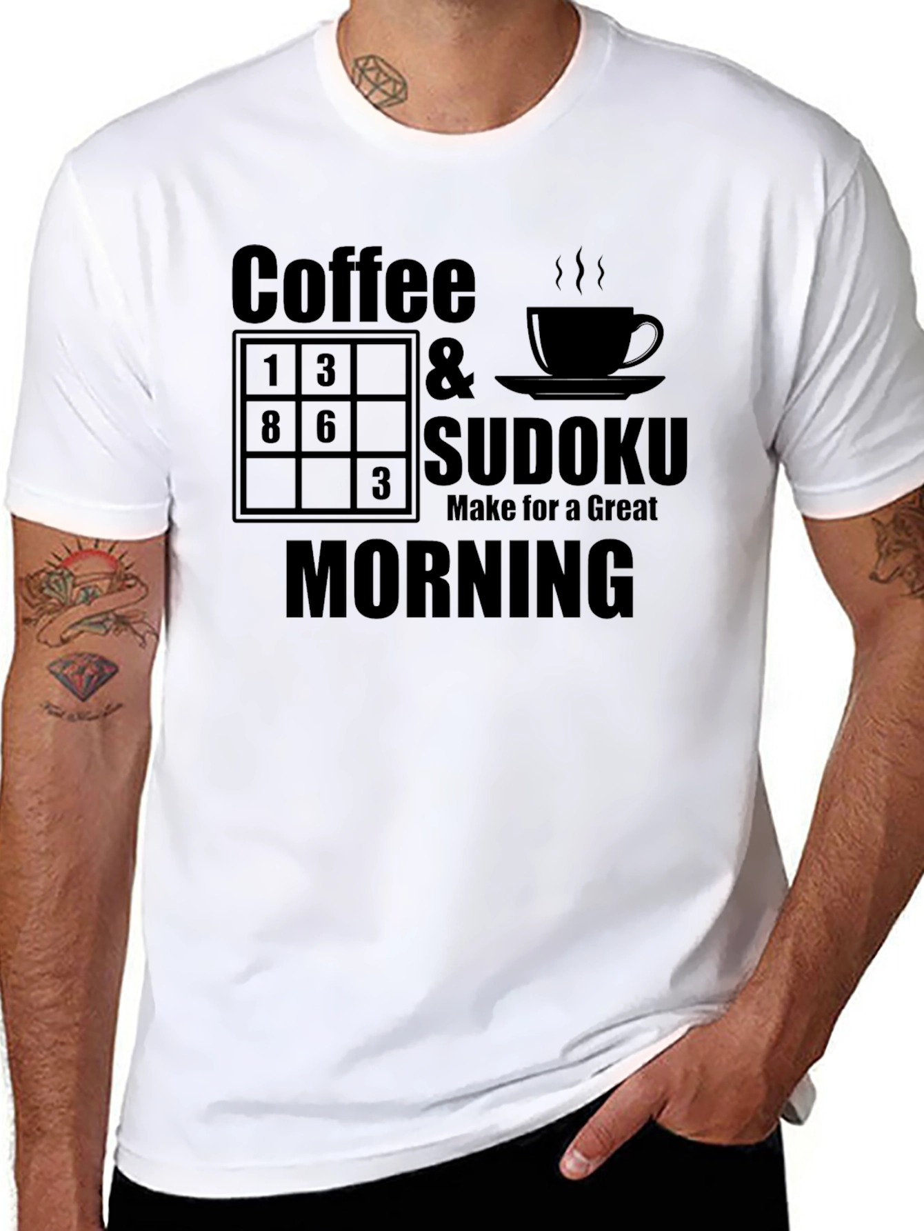 Coffee & Sudoku Morning Graphic Tee