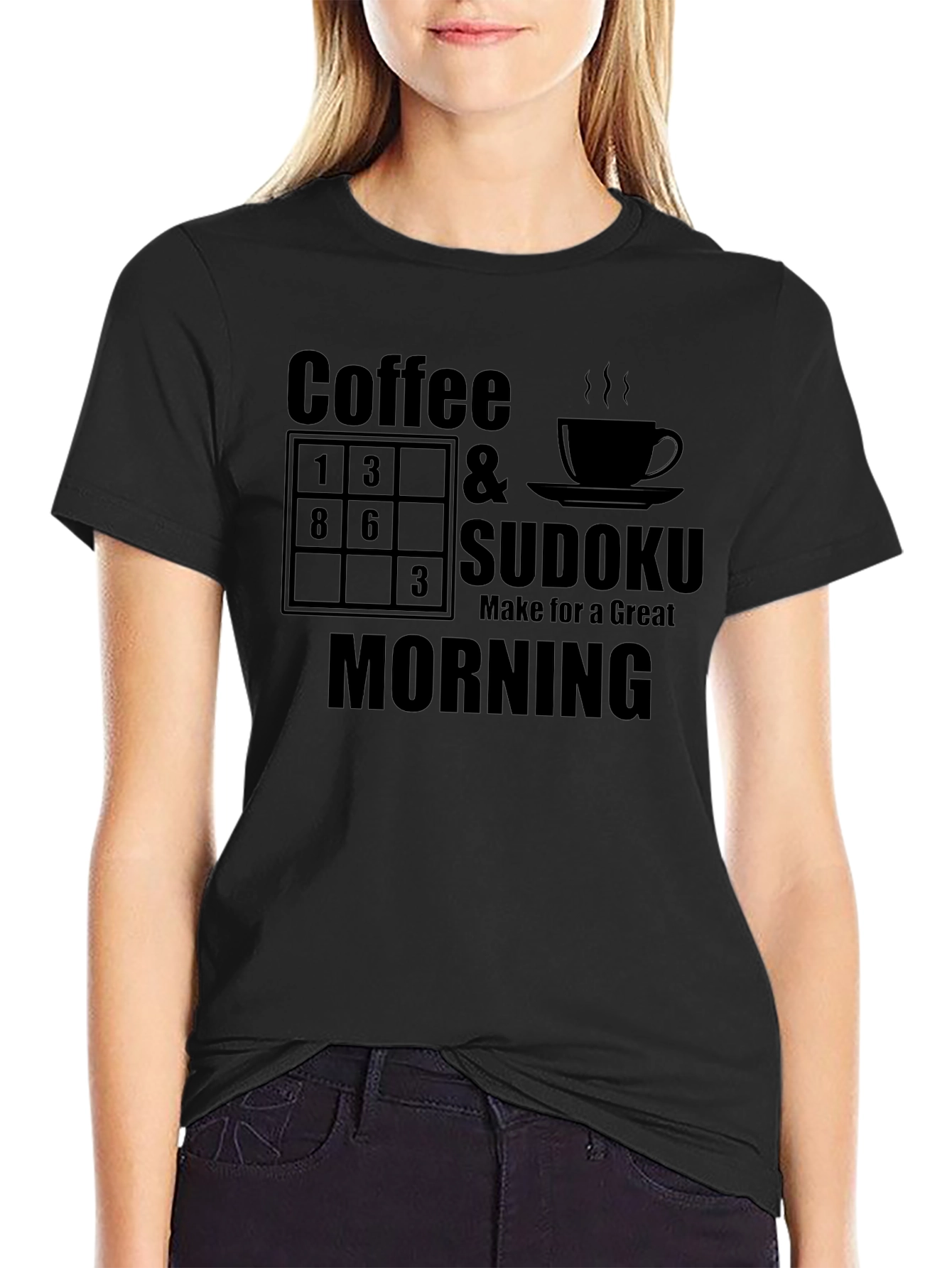 Coffee & Sudoku Morning Graphic Tee