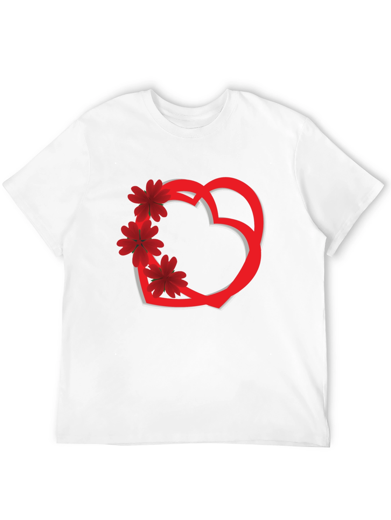 Heart & Flowers Graphic Tee - Black