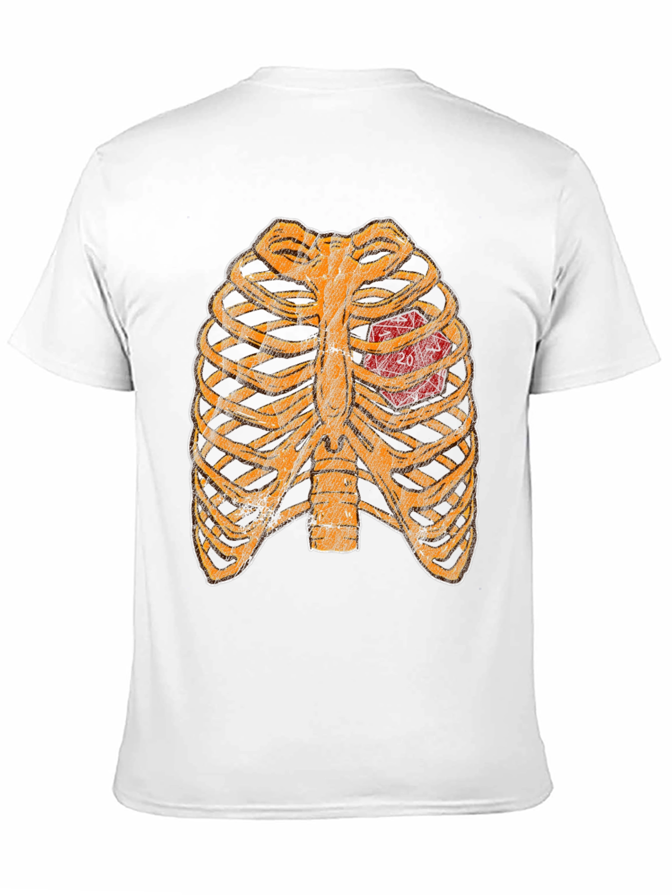 D20 Heartbeat T-Shirt - Gamer Ribcage Graphic Tee