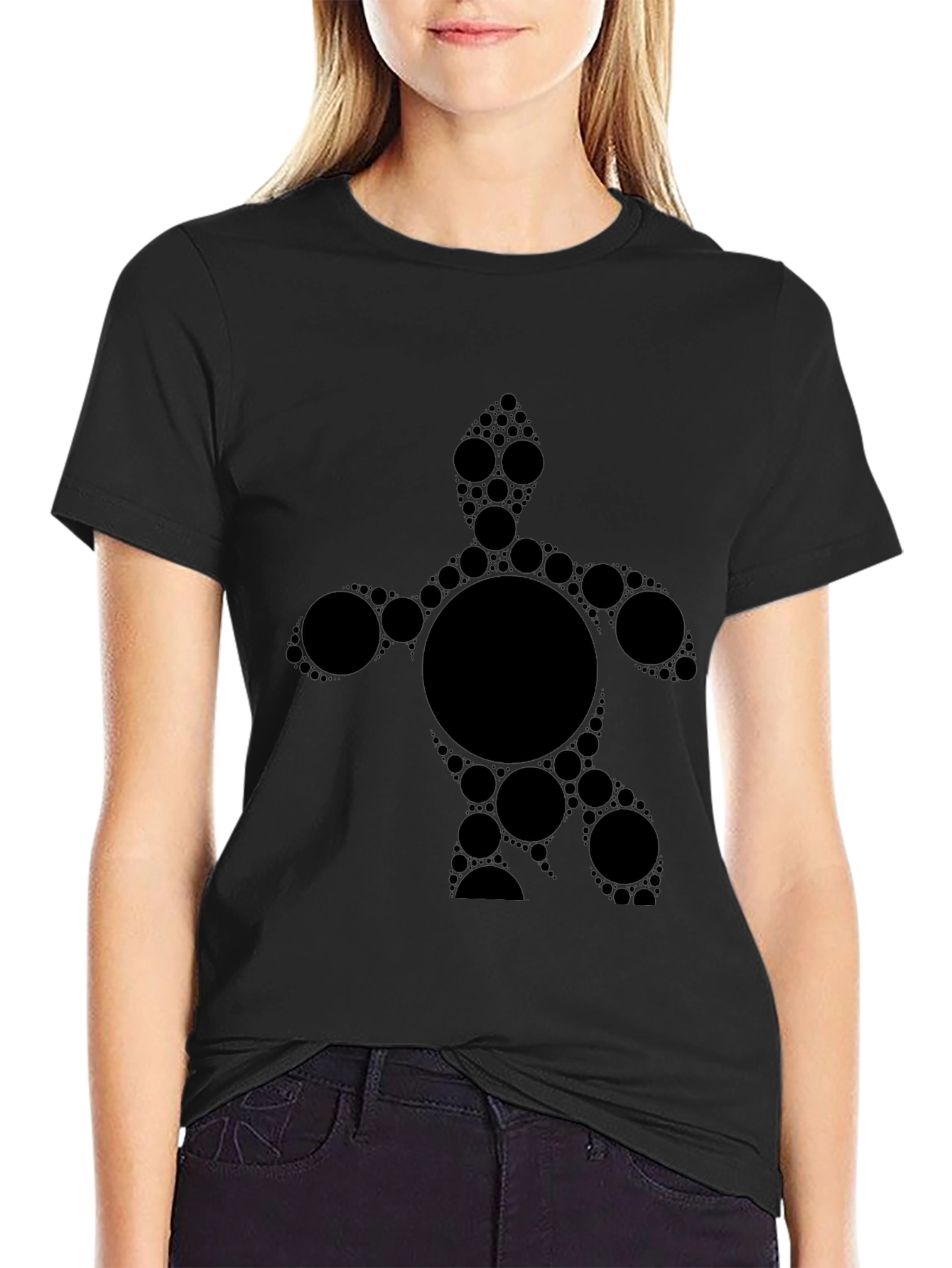Abstract Turtle Graphic Tee - Mens Black T-Shirt