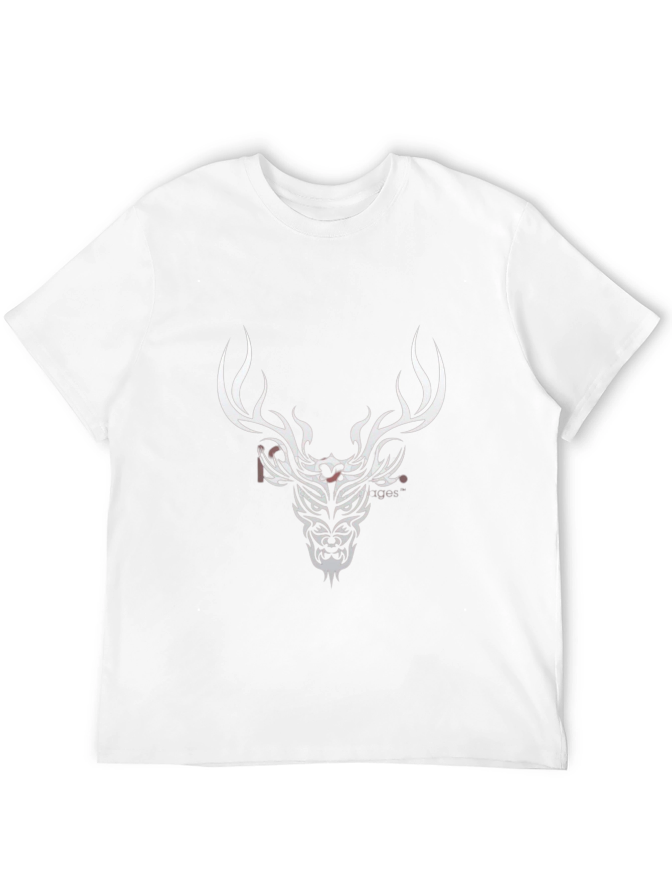 Black T-Shirt with Deer Tribal Design