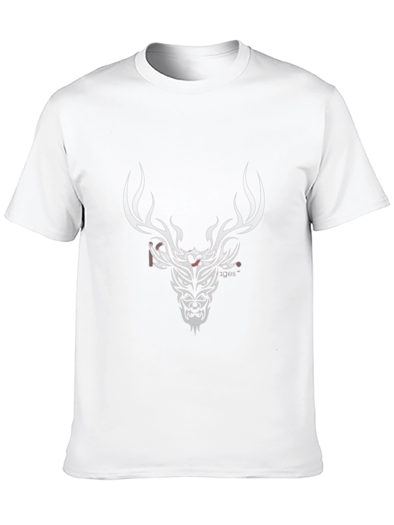 Black T-Shirt with Deer Tribal Design