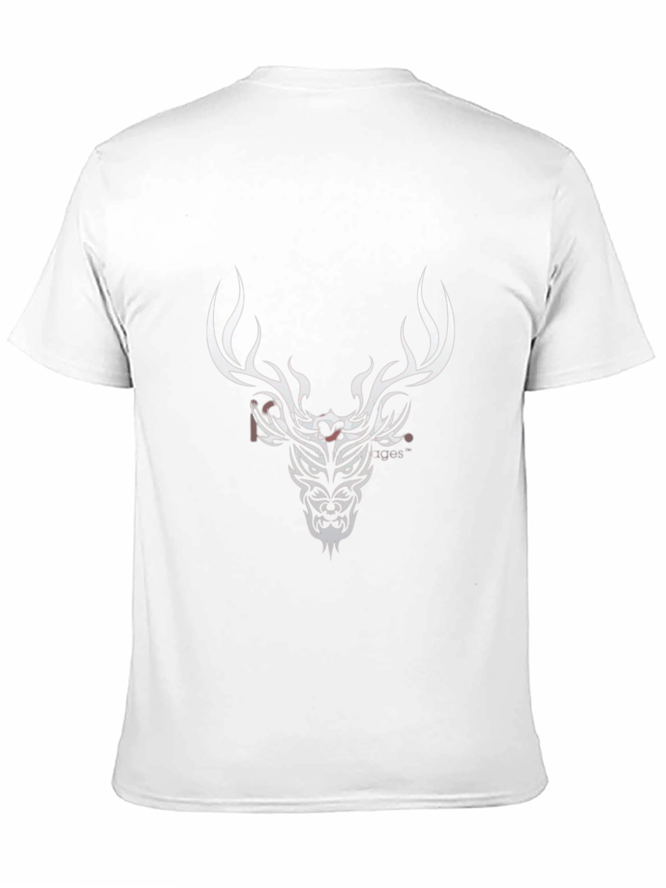 Black T-Shirt with Deer Tribal Design