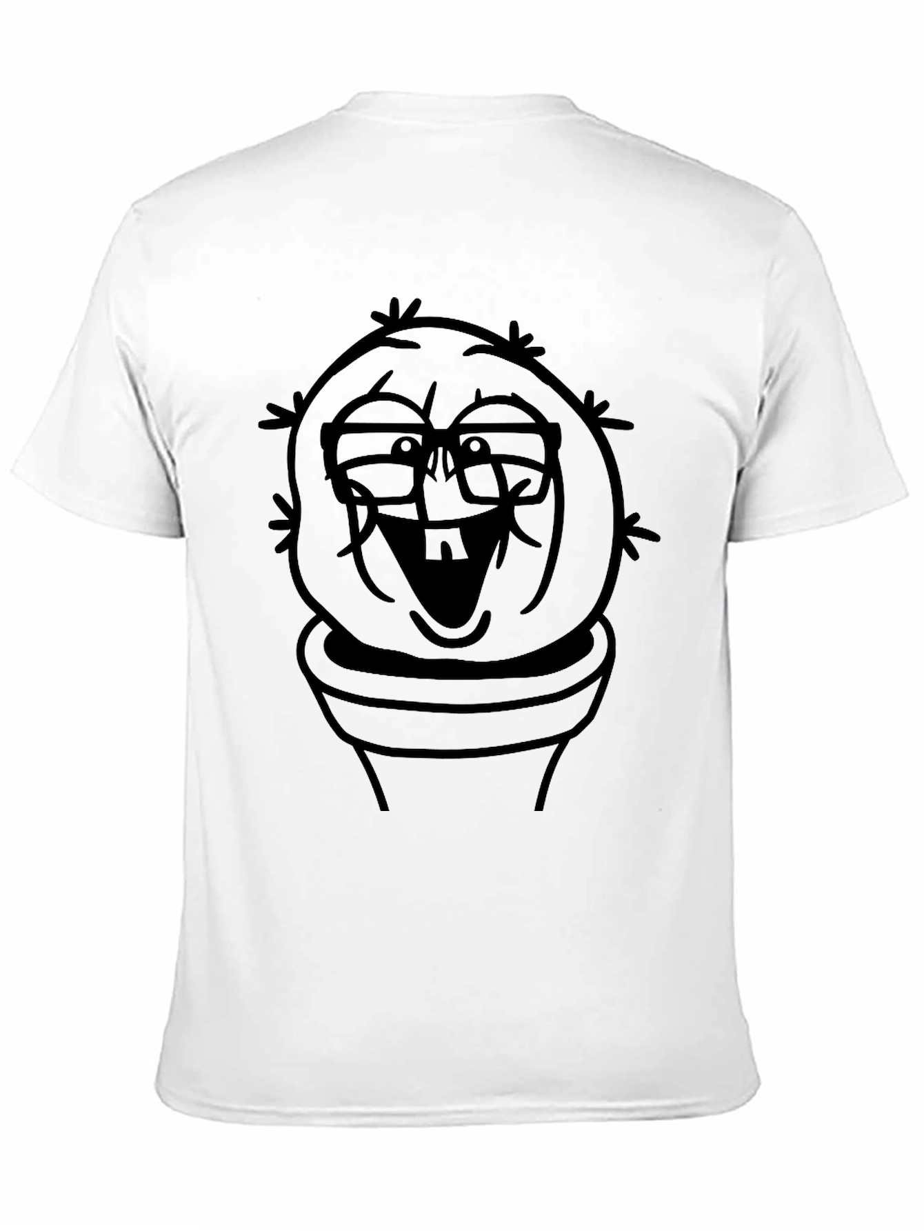 Funny Cactus Man Graphic Tee - Black T-Shirt