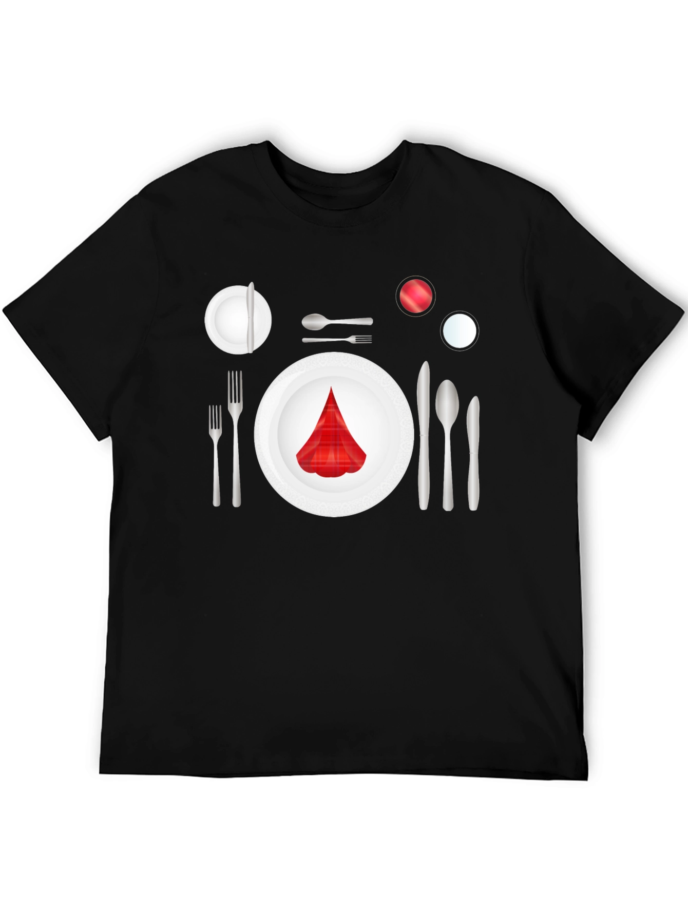 Dinner Place Setting Graphic Tee - Black