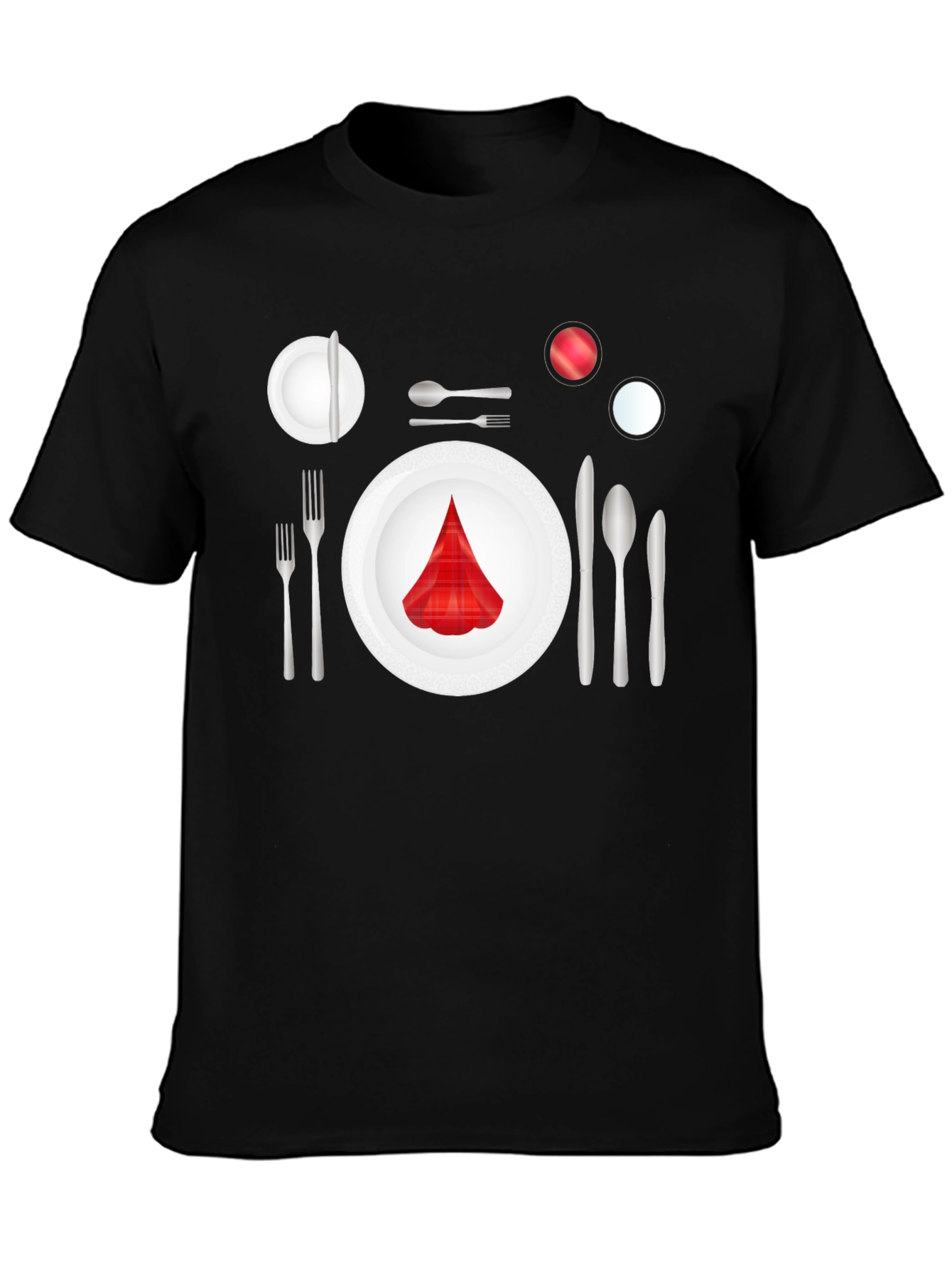 Dinner Place Setting Graphic Tee - Black