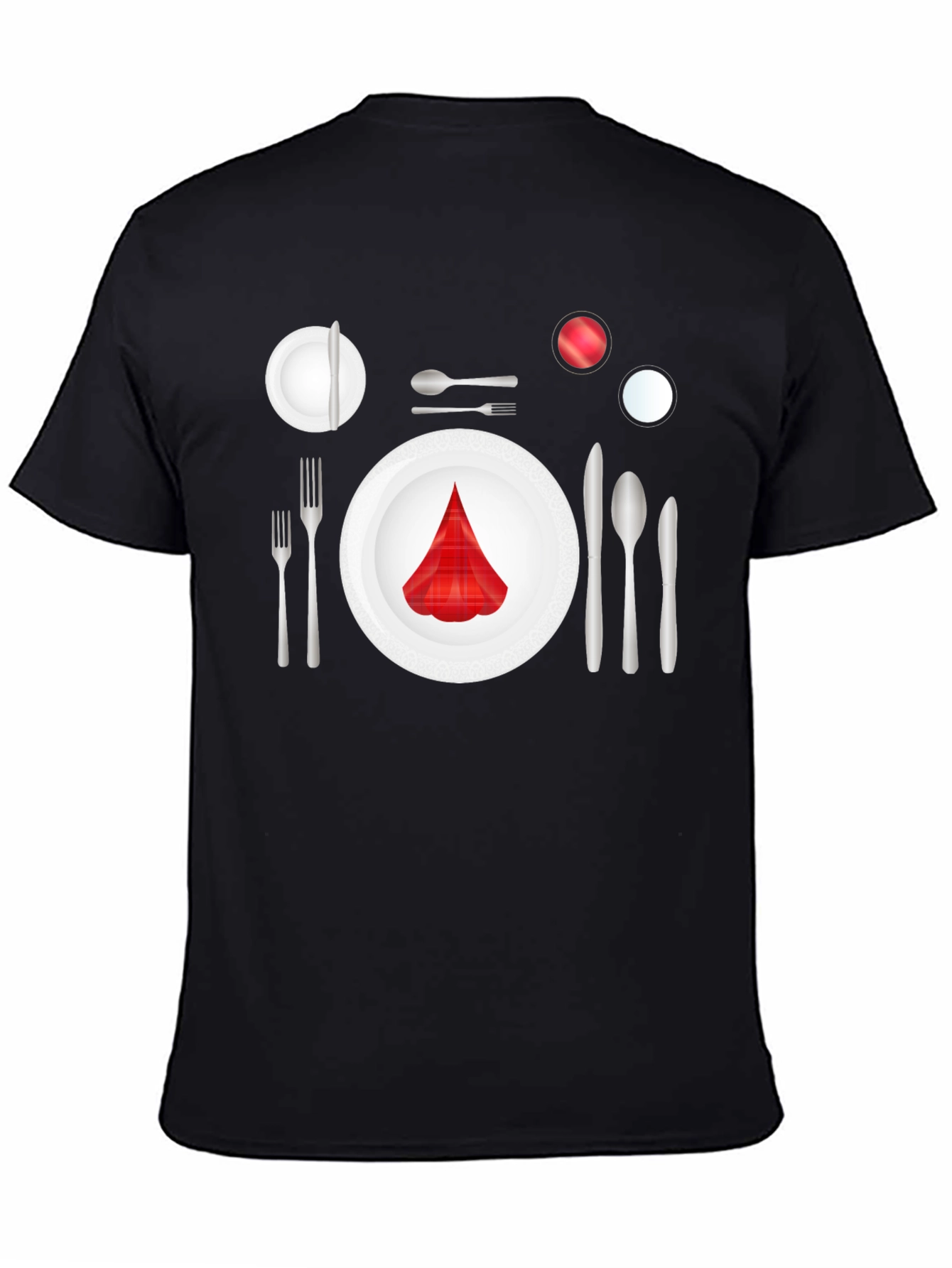 Dinner Place Setting Graphic Tee - Black
