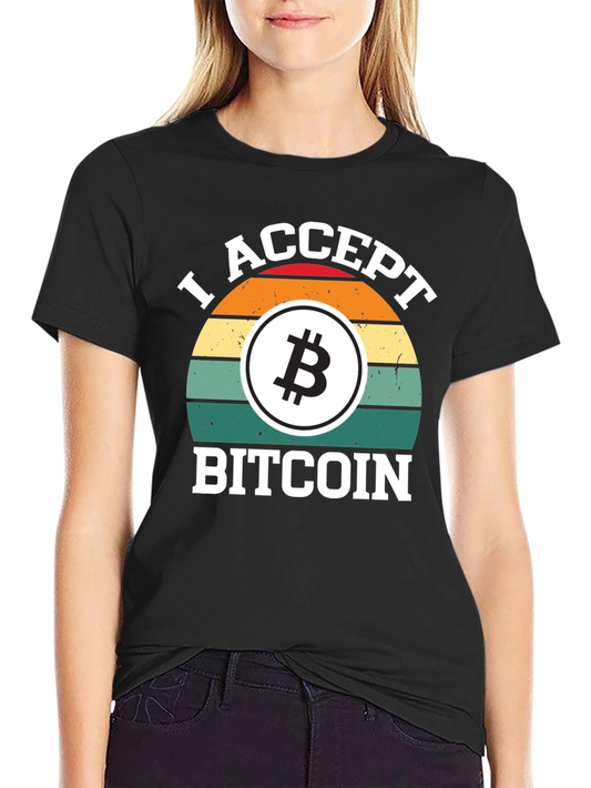 I Accept Bitcoin Graphic Tee - Crypto Currency Fan Apparel