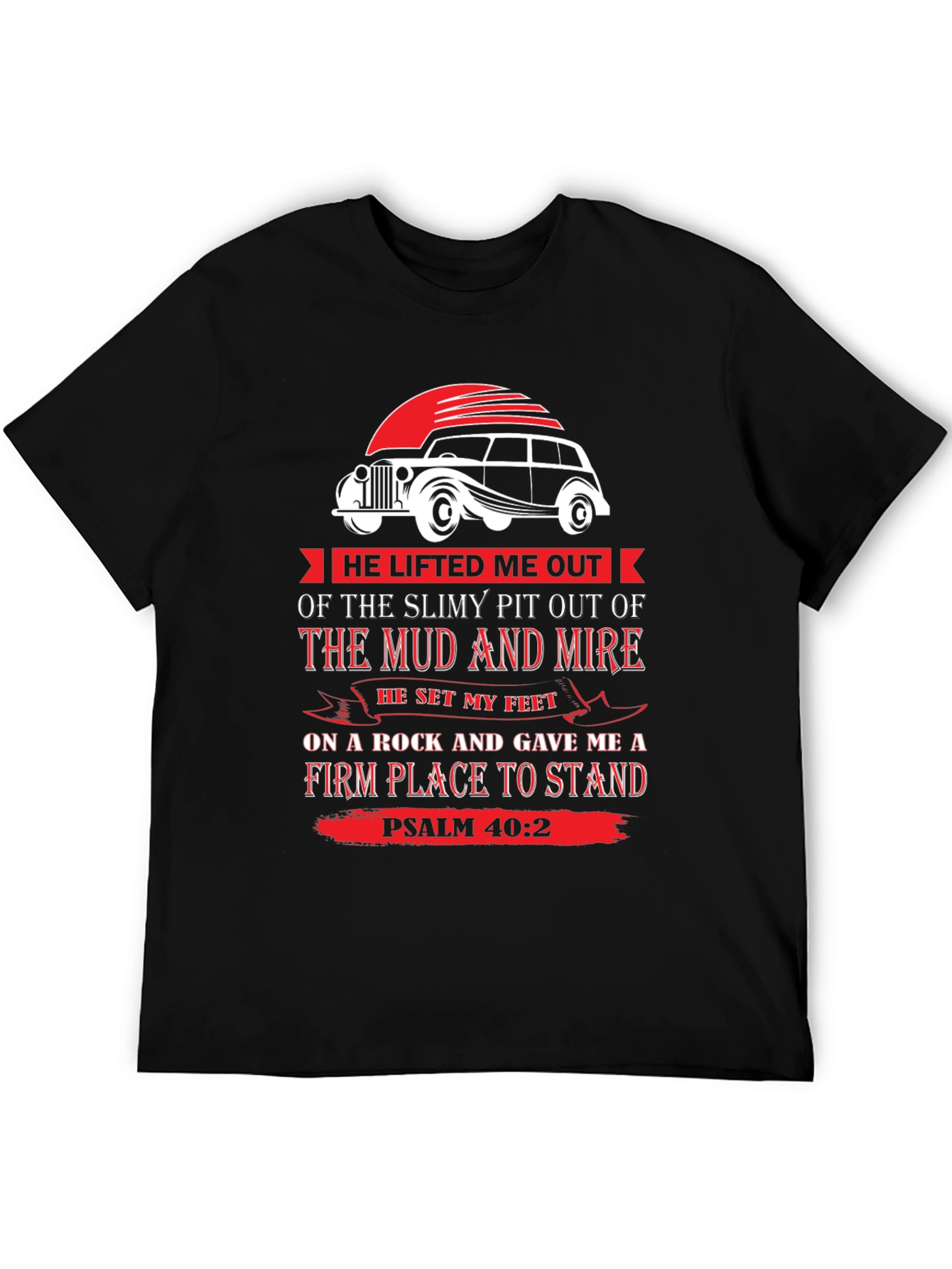 Faith-Inspired Psalm 40:2 Graphic Tee