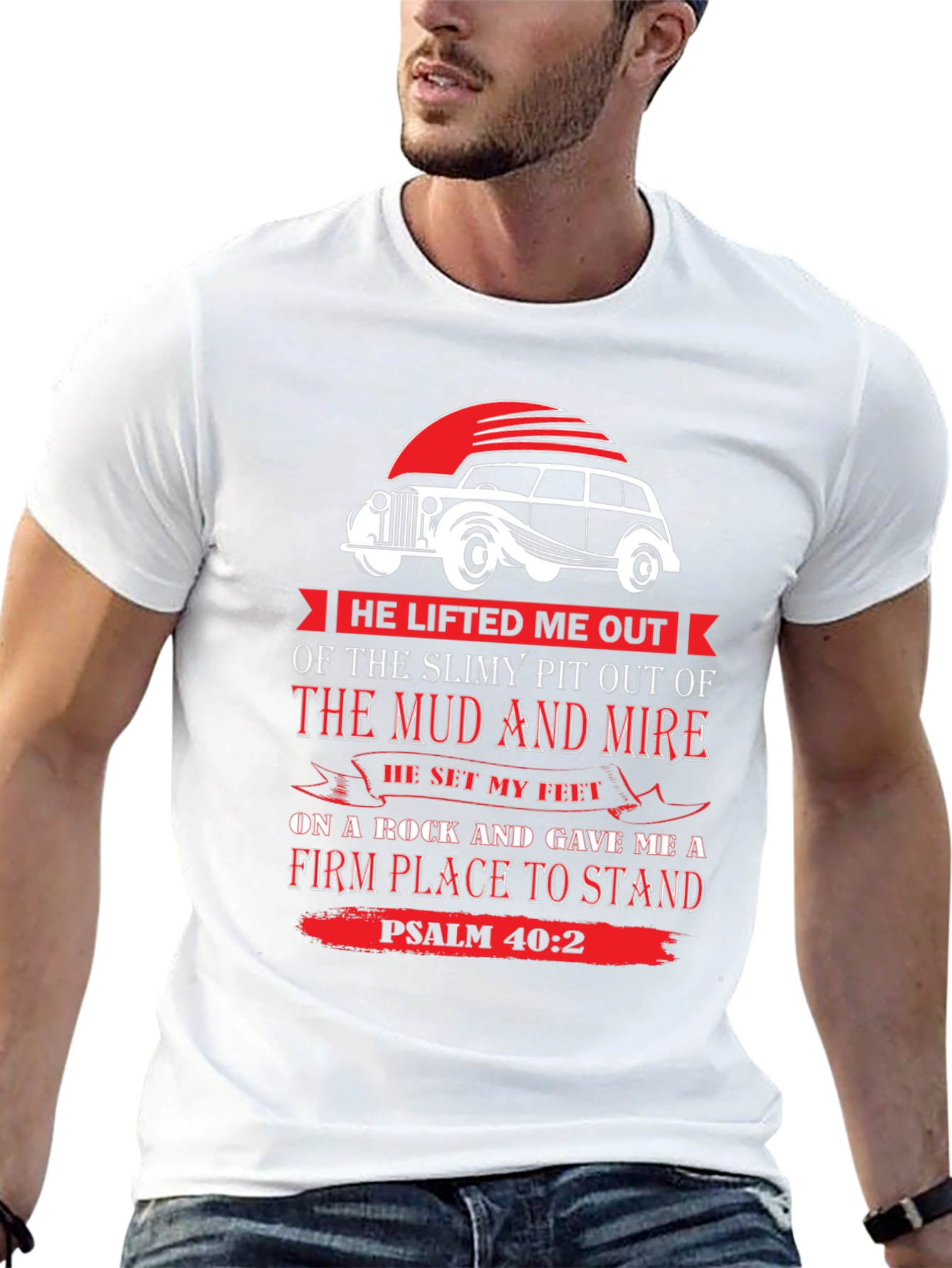 Faith-Inspired Psalm 40:2 Graphic Tee