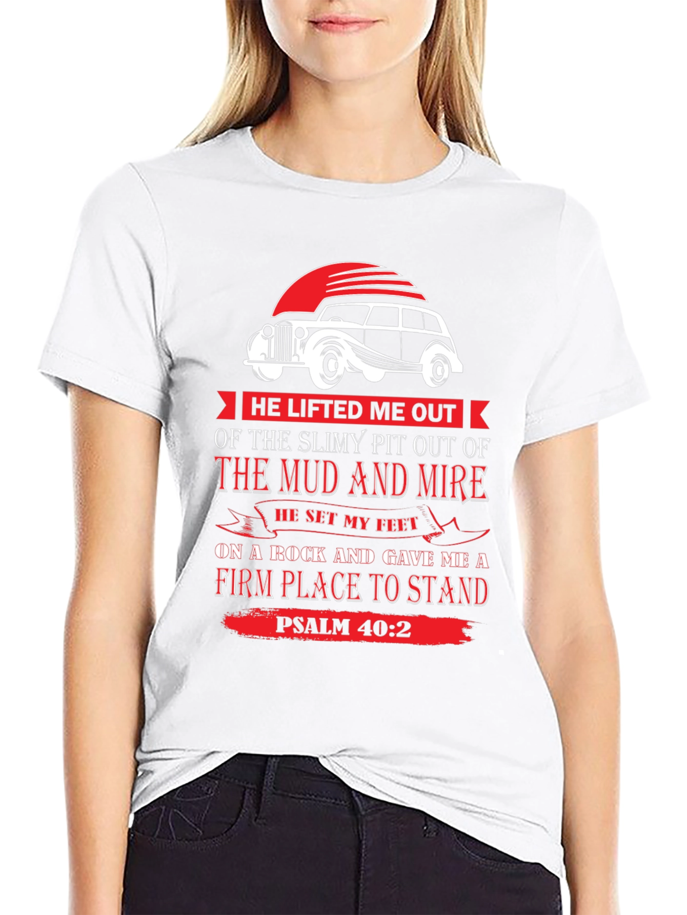 Faith-Inspired Psalm 40:2 Graphic Tee