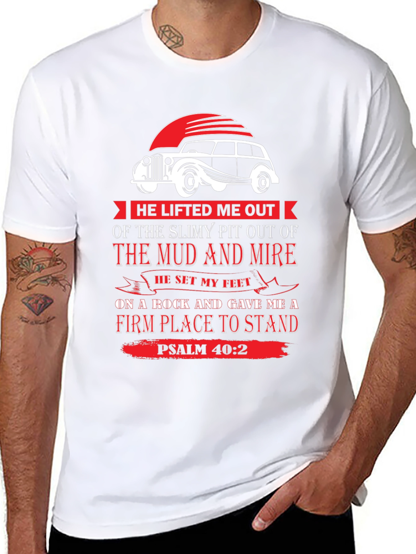 Faith-Inspired Psalm 40:2 Graphic Tee