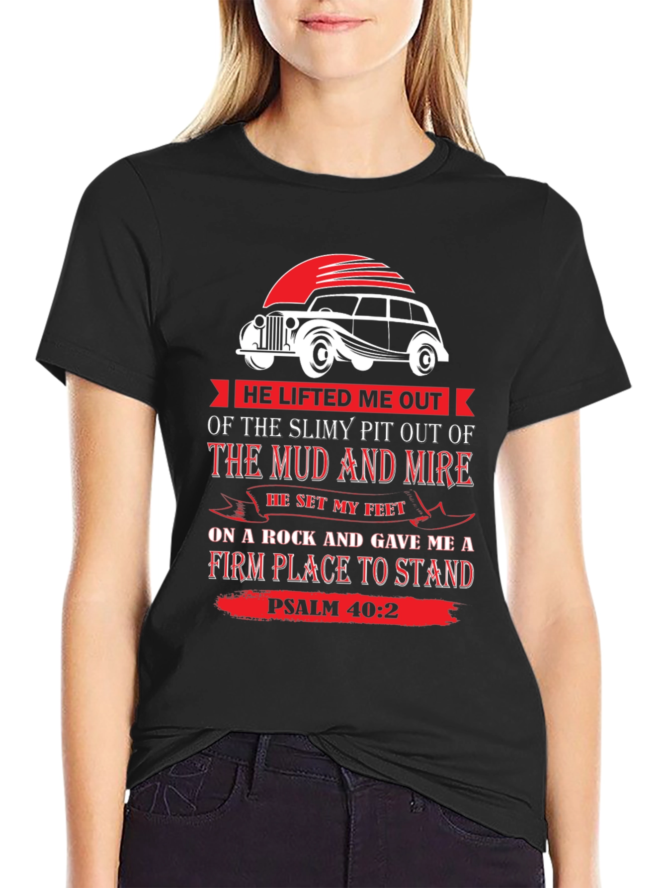 Faith-Inspired Psalm 40:2 Graphic Tee