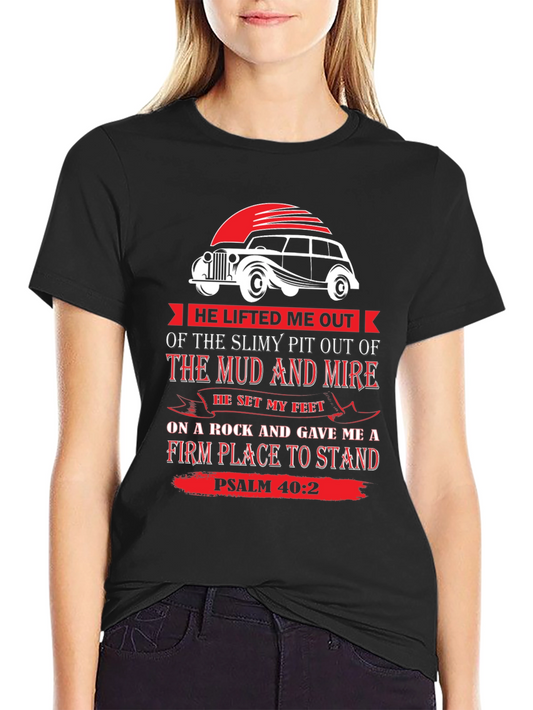 Faith-Inspired Psalm 40:2 Graphic Tee
