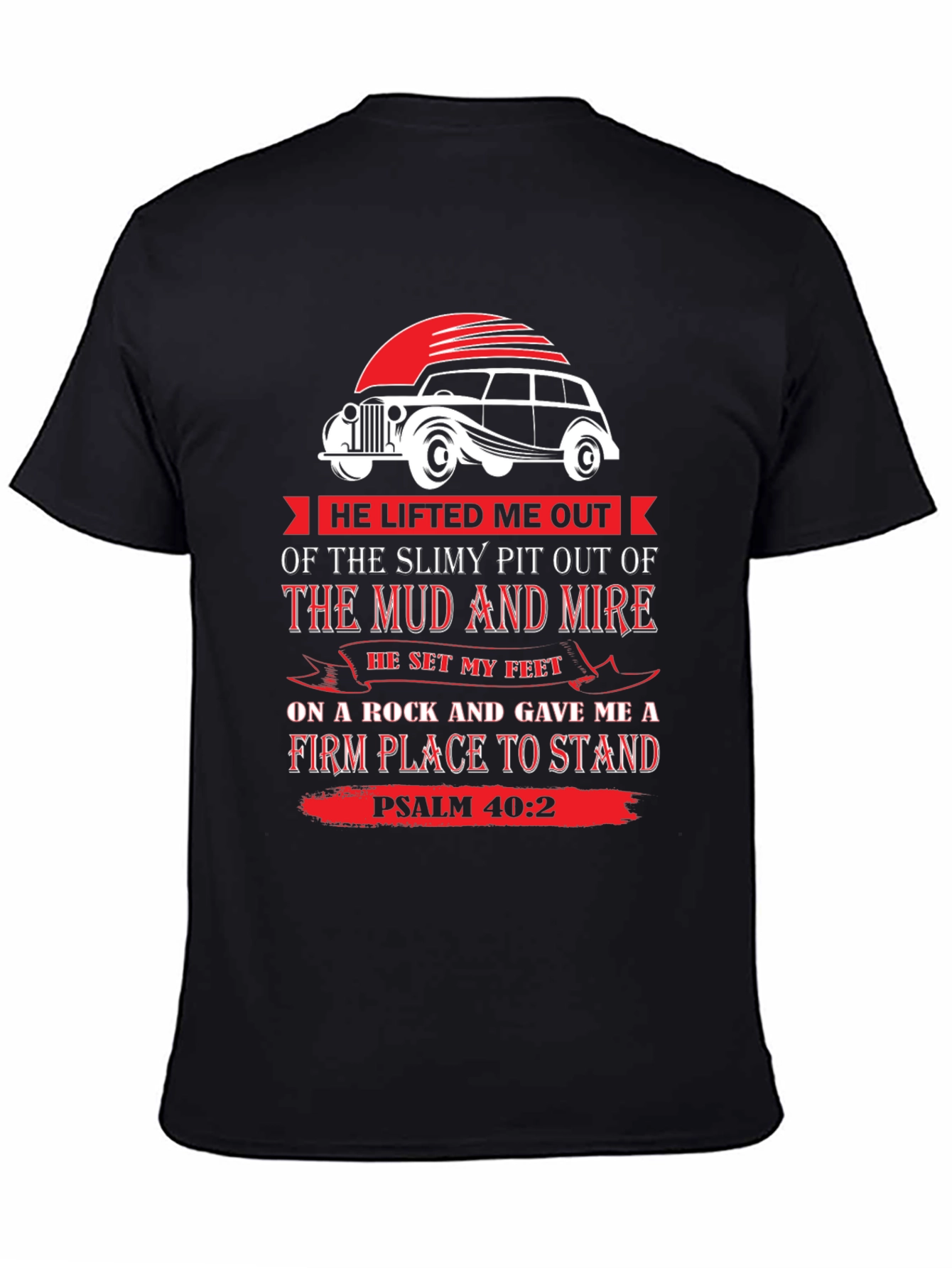 Faith-Inspired Psalm 40:2 Graphic Tee