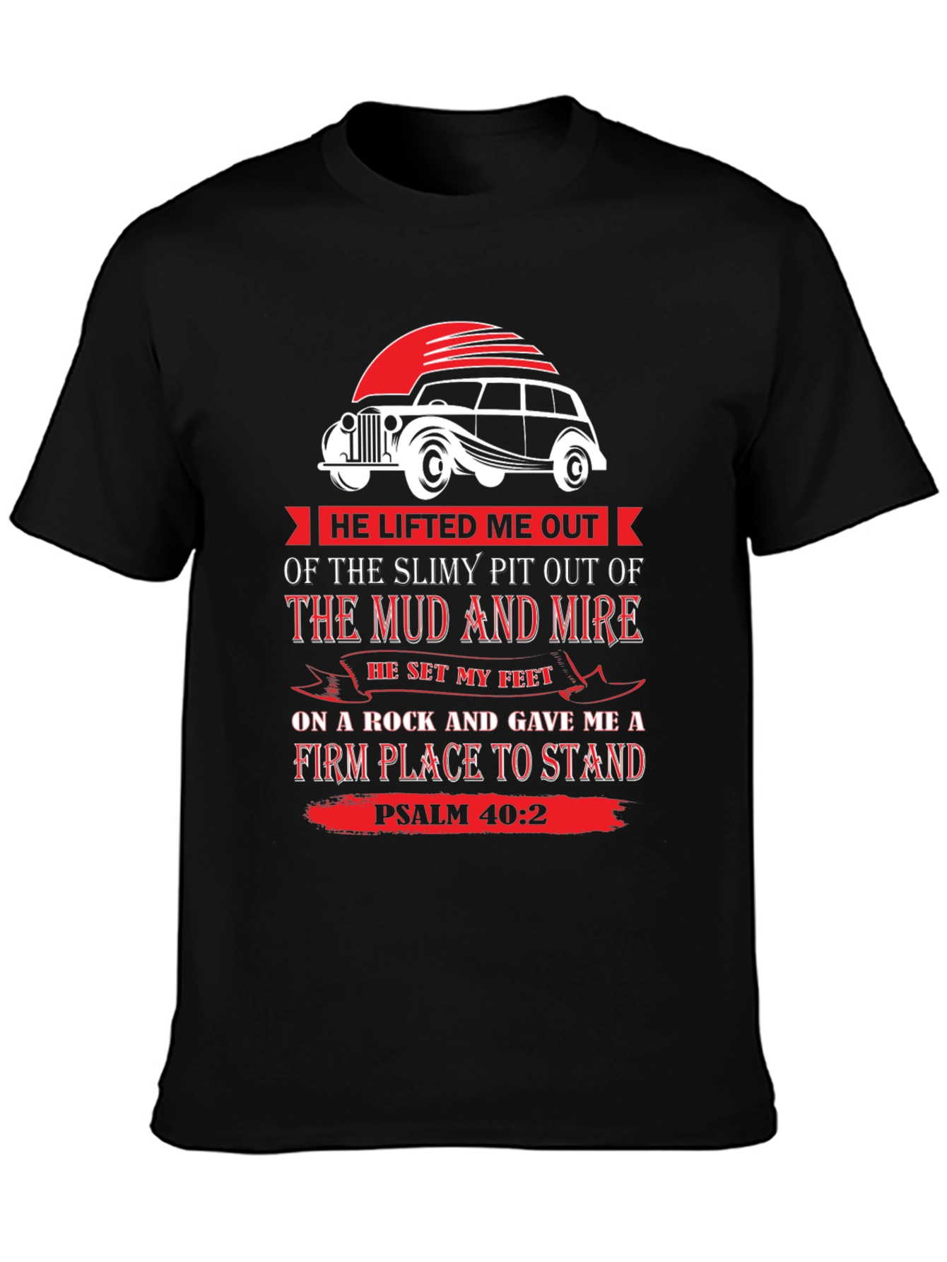 Faith-Inspired Psalm 40:2 Graphic Tee
