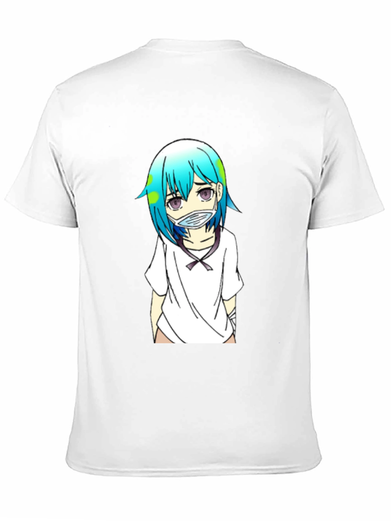 Earth-chan Masked Anime Graphic Black T-Shirt